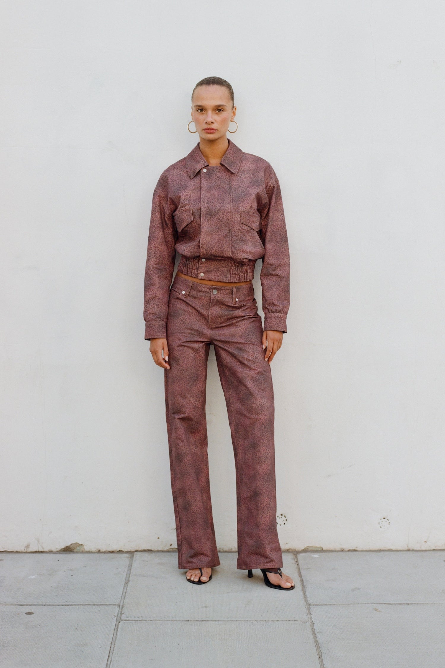 The Cicely Bomber Jacket, Red Leopard