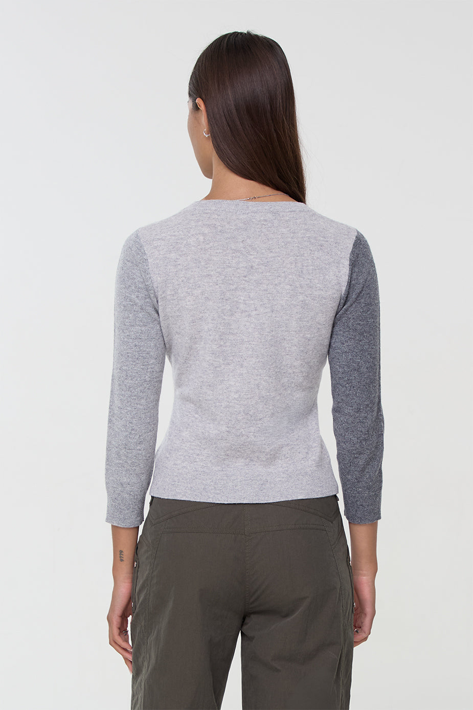 Ava Colourblock Cardigan, Greyscale