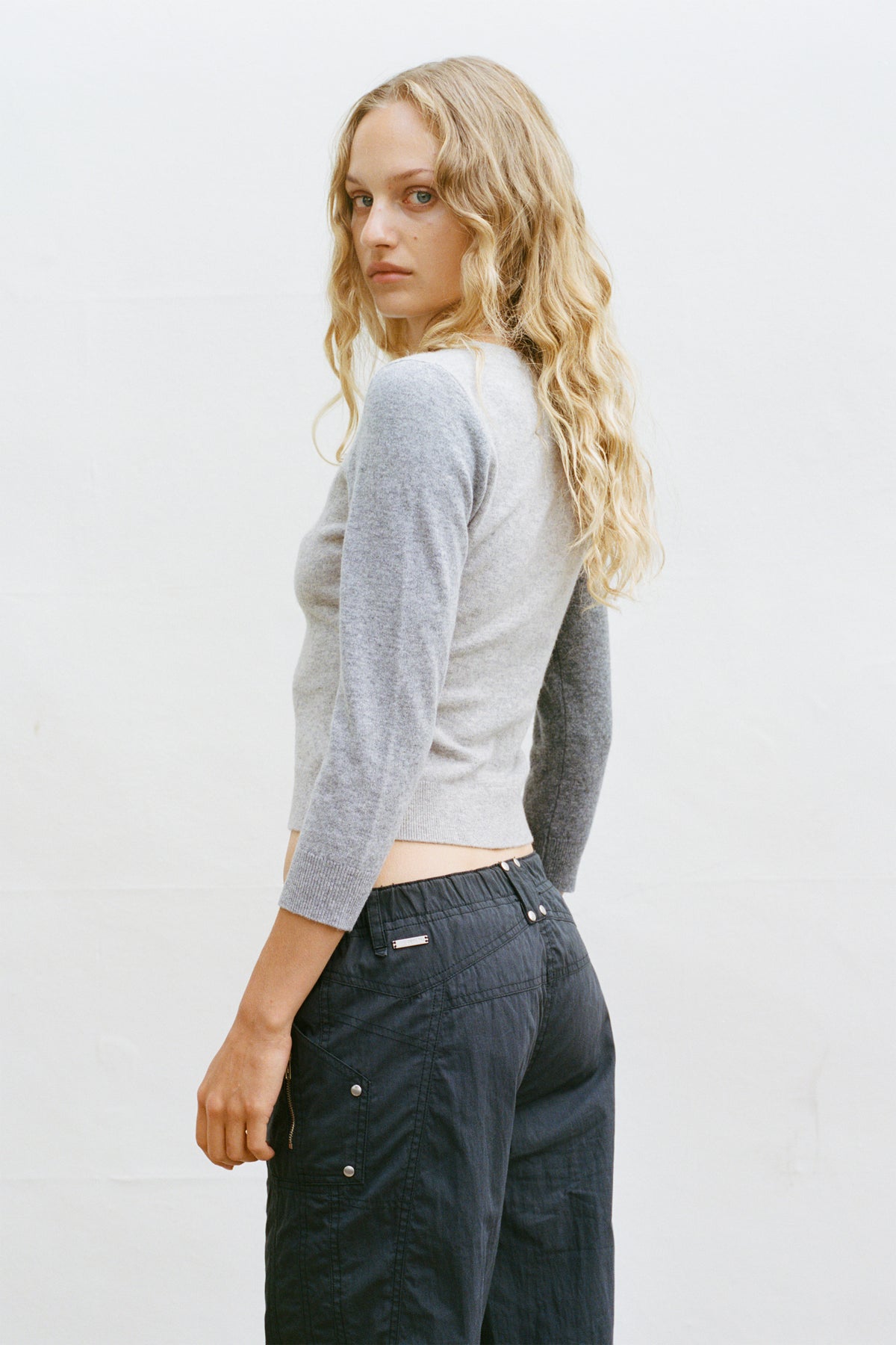 Ava Colourblock Cardigan, Greyscale