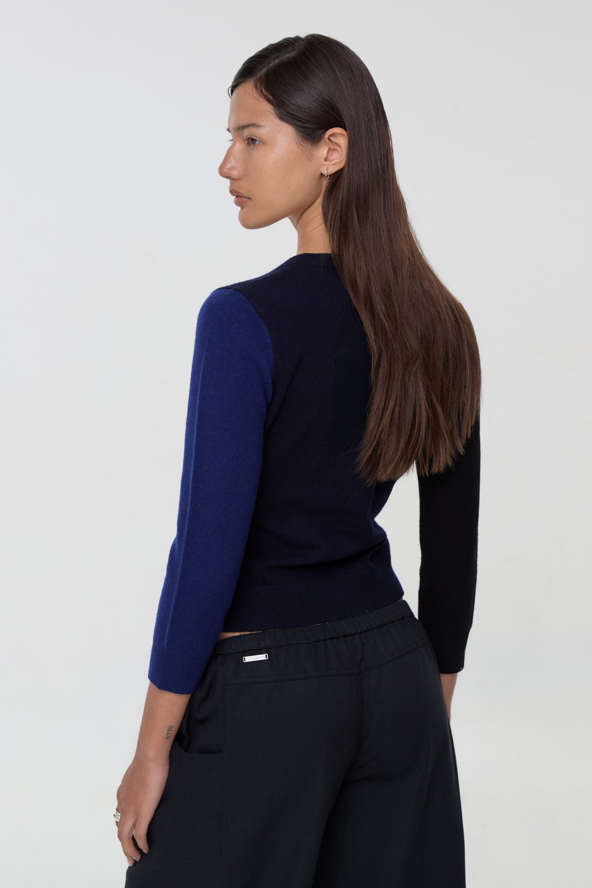 Ava Colourblock Cardigan, Navy