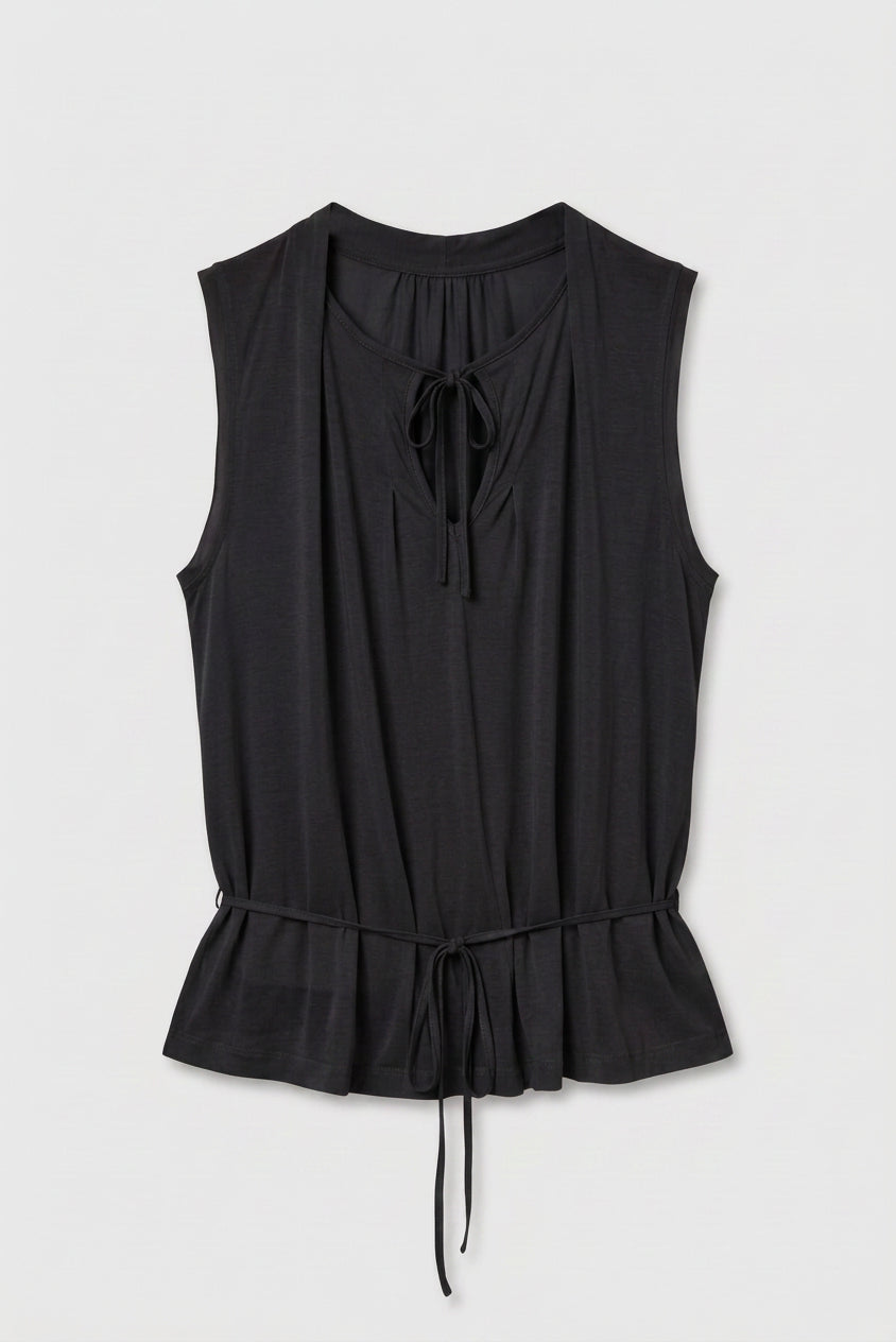 Blanche Tie Top, Onyx