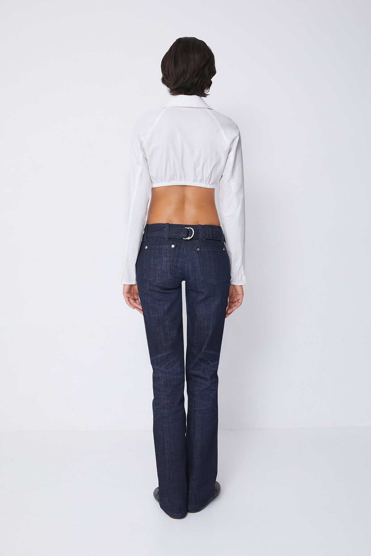 Bernie Cropped Shirt, Porcelain