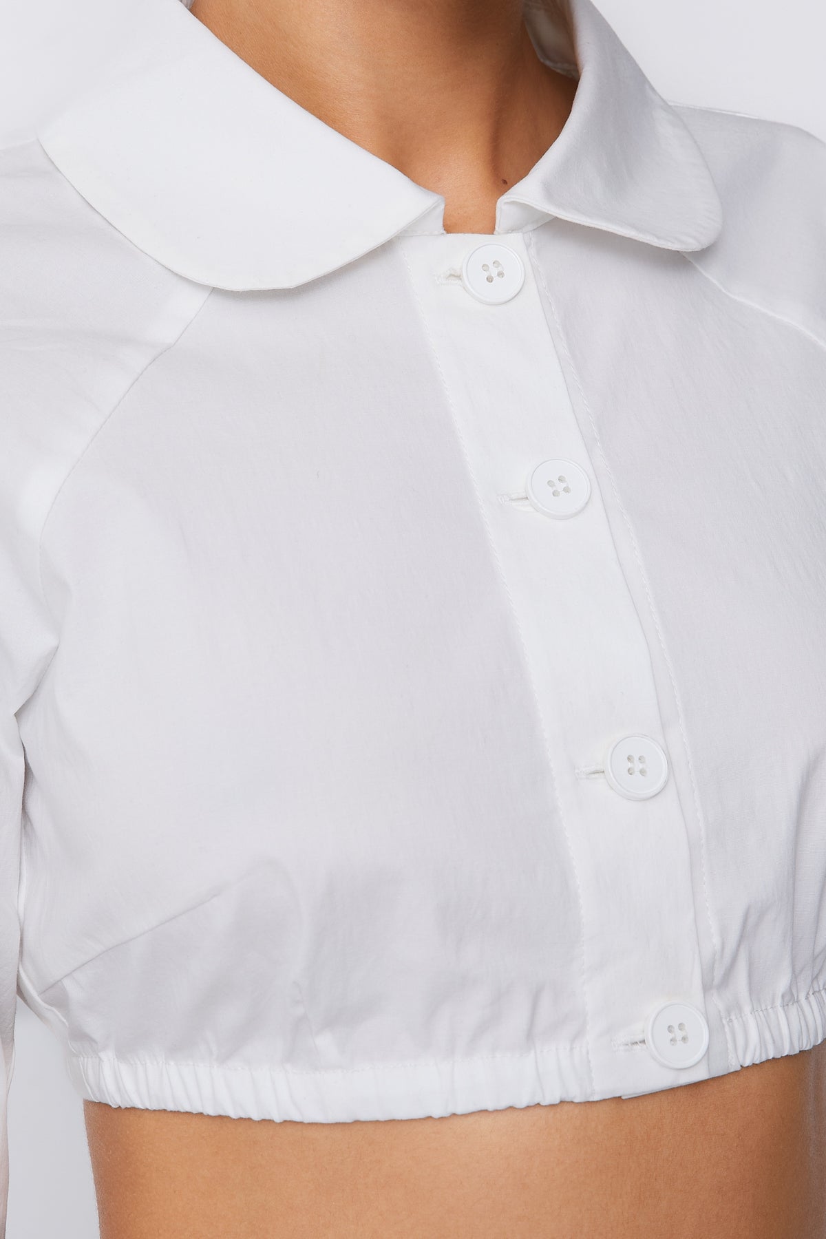 Bernie Cropped Shirt, Porcelain
