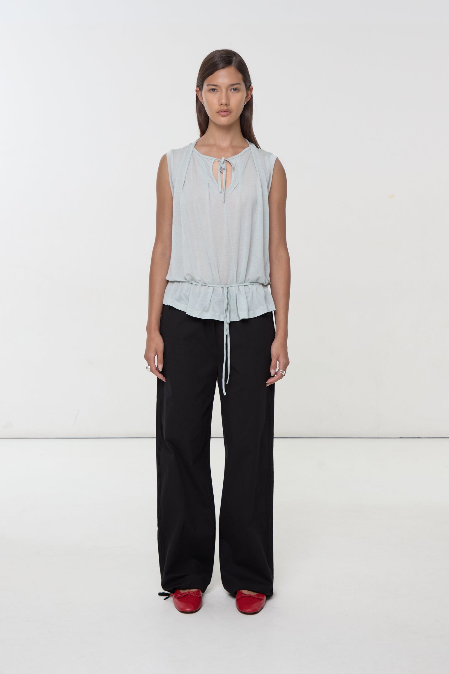 Blanche Tie Top, Mist