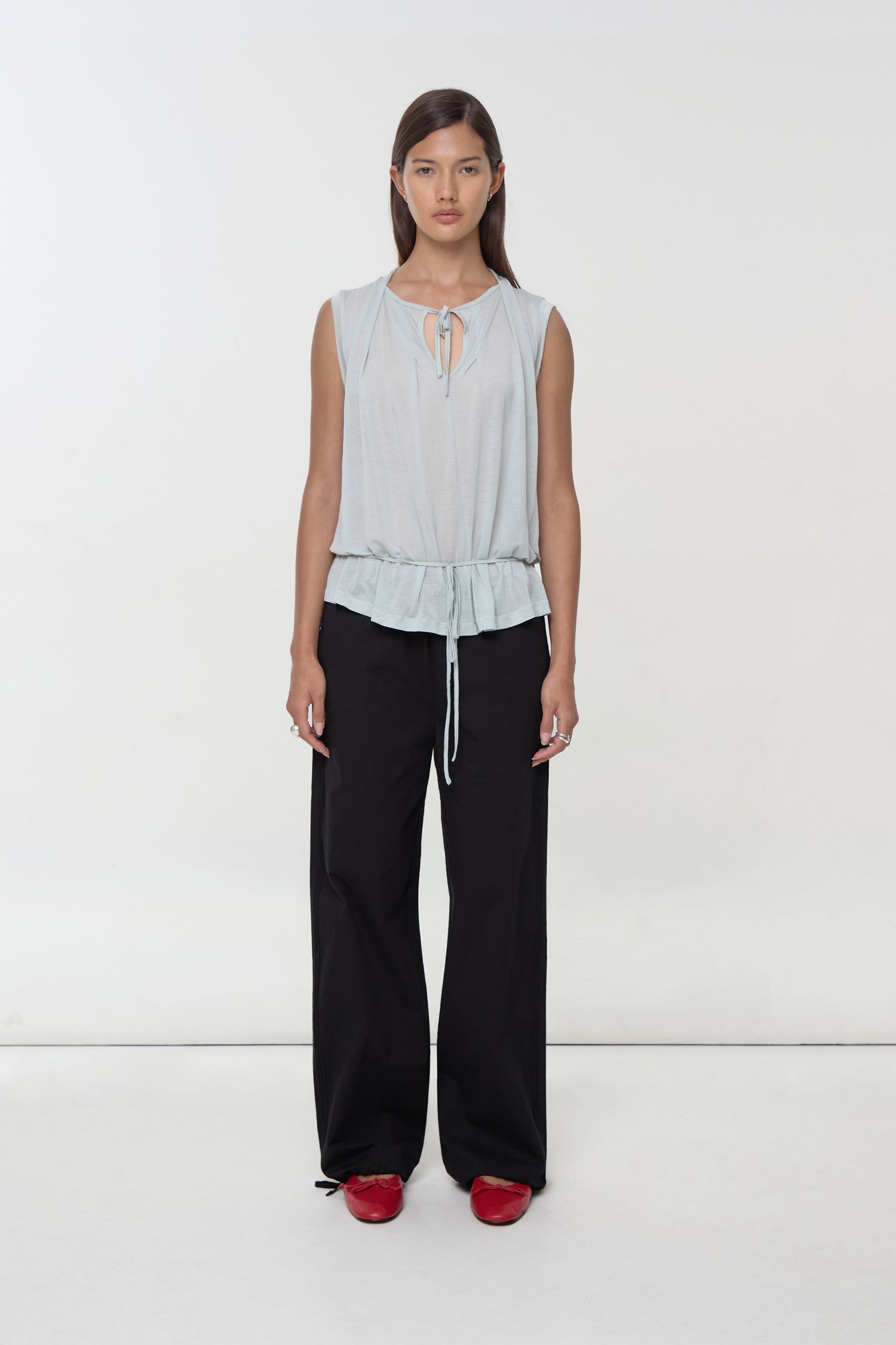 Blanche Tie Top, Mist