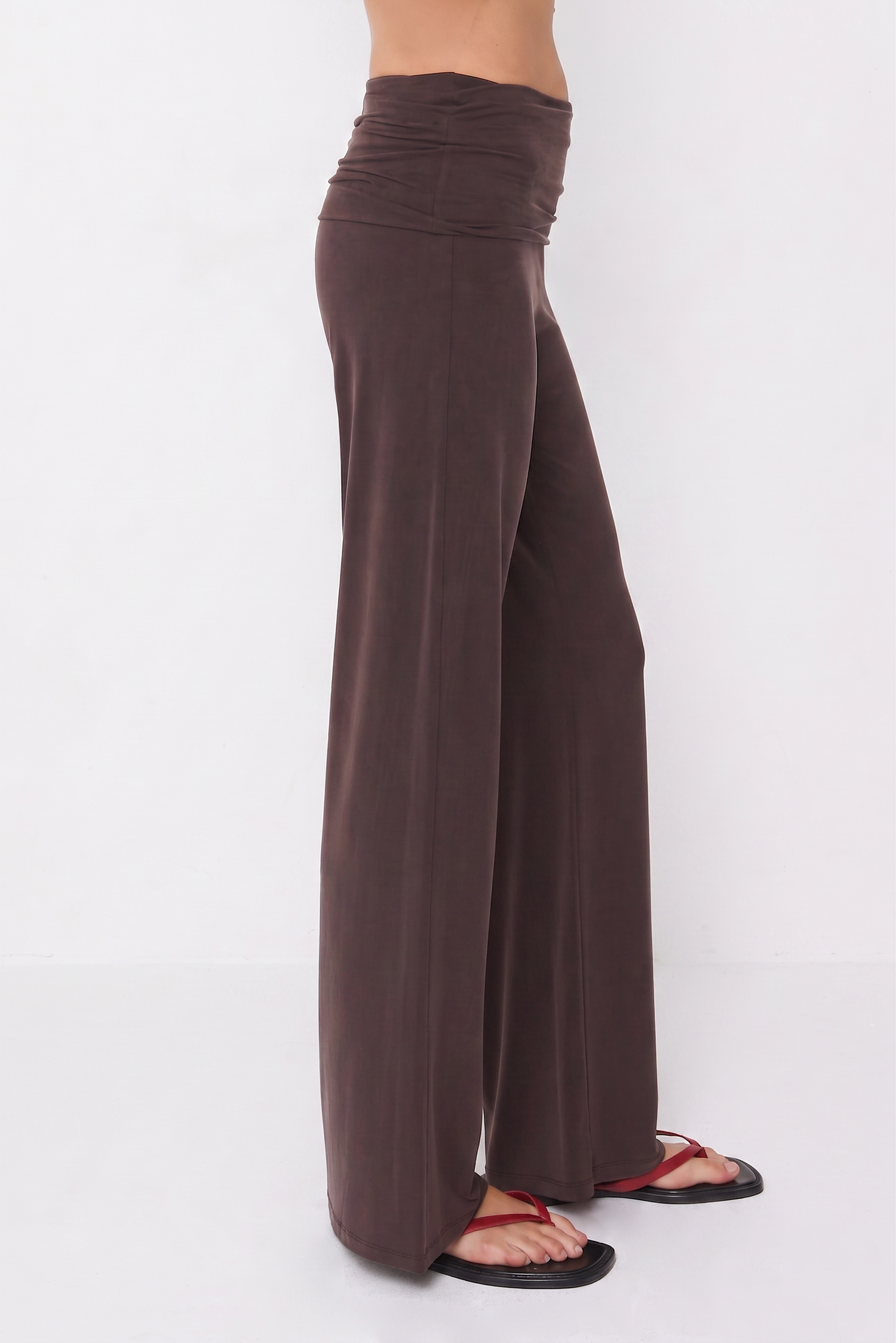 Kylie Fold Over Trousers, Cocoa