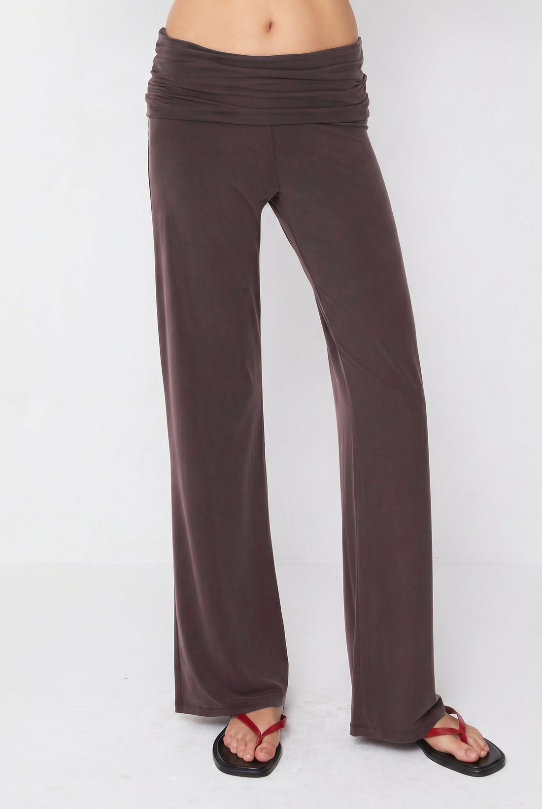 Kylie Fold Over Trousers, Cocoa