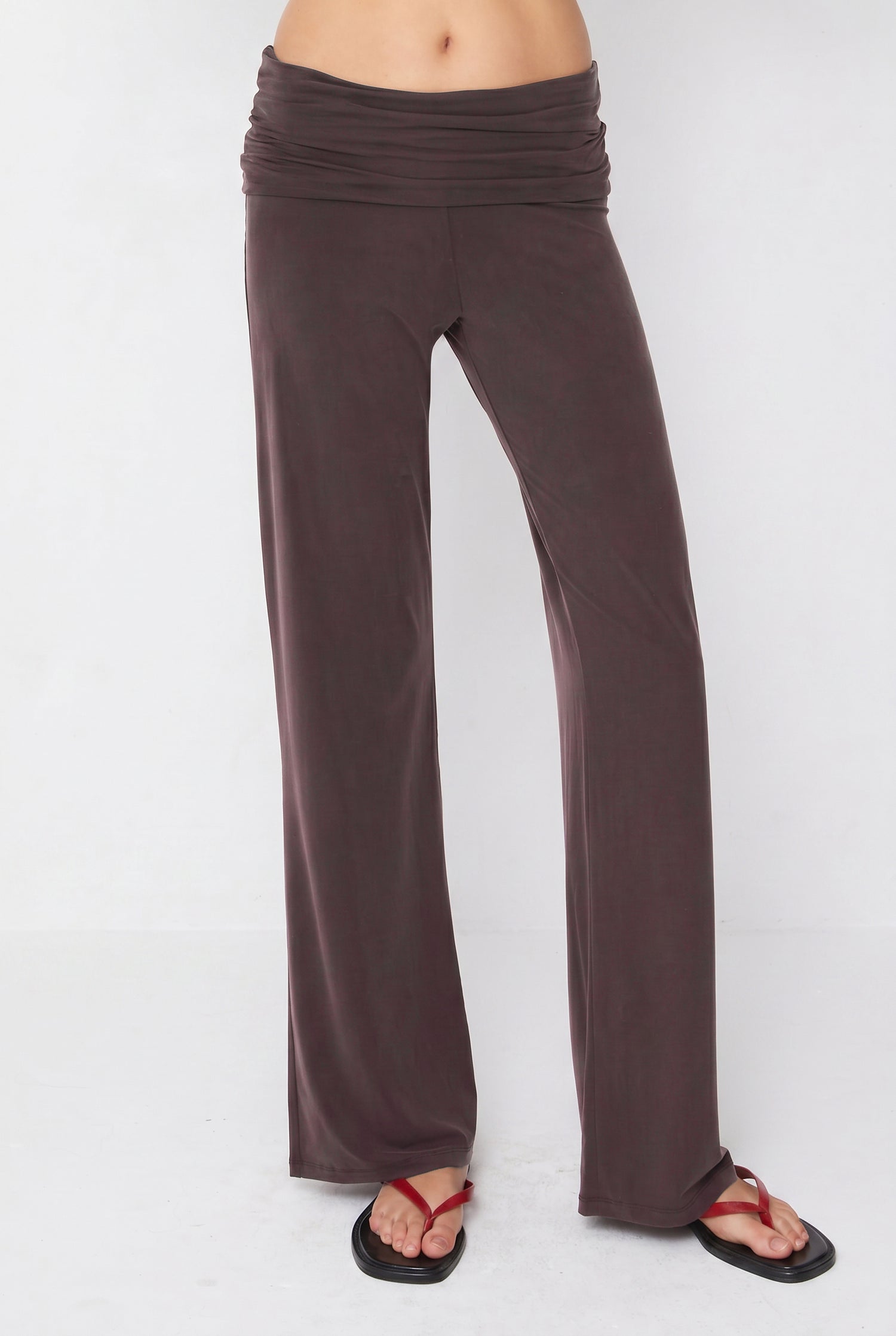 Kylie Fold Over Trousers, Cocoa