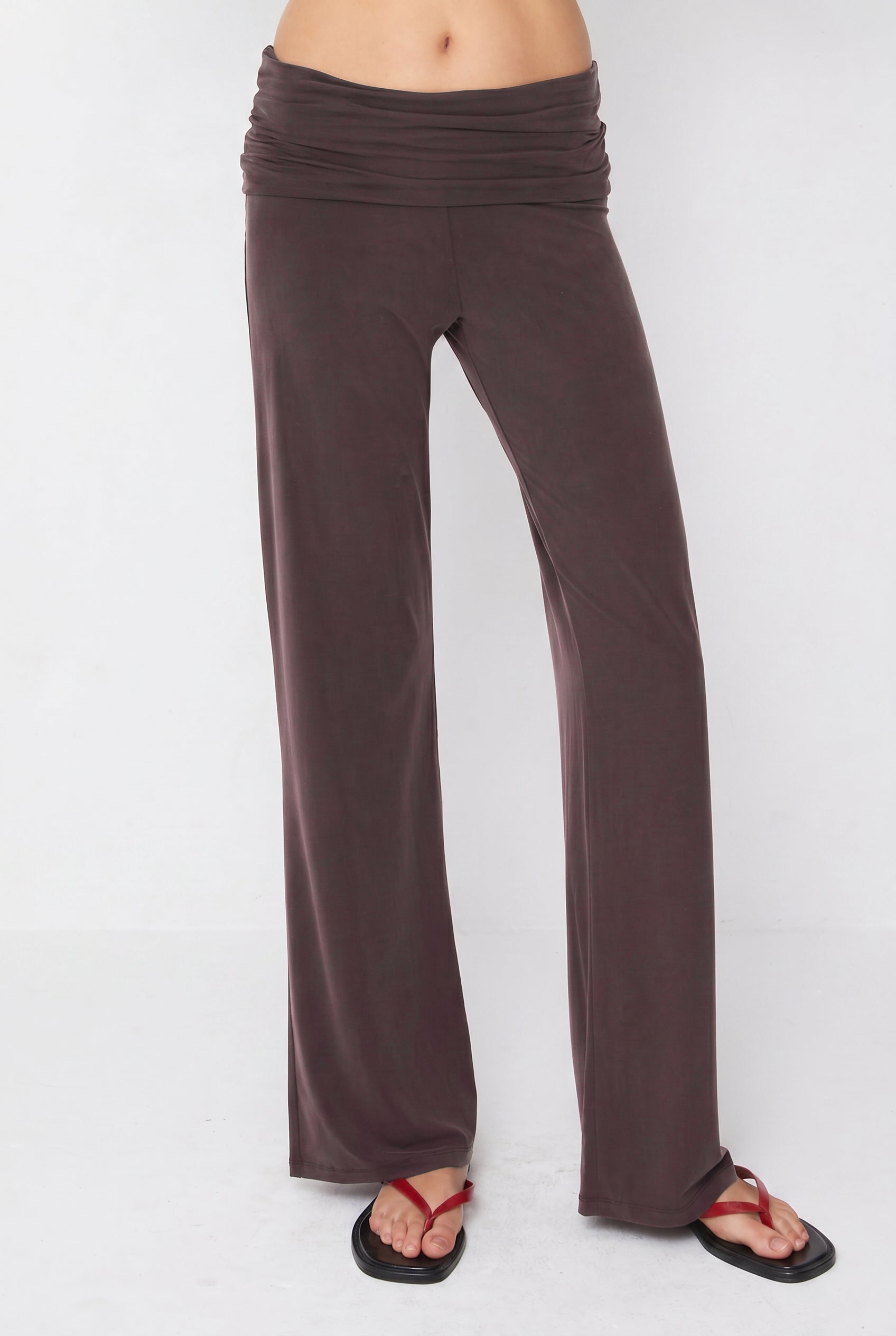 Kylie Fold Over Trousers, Cocoa