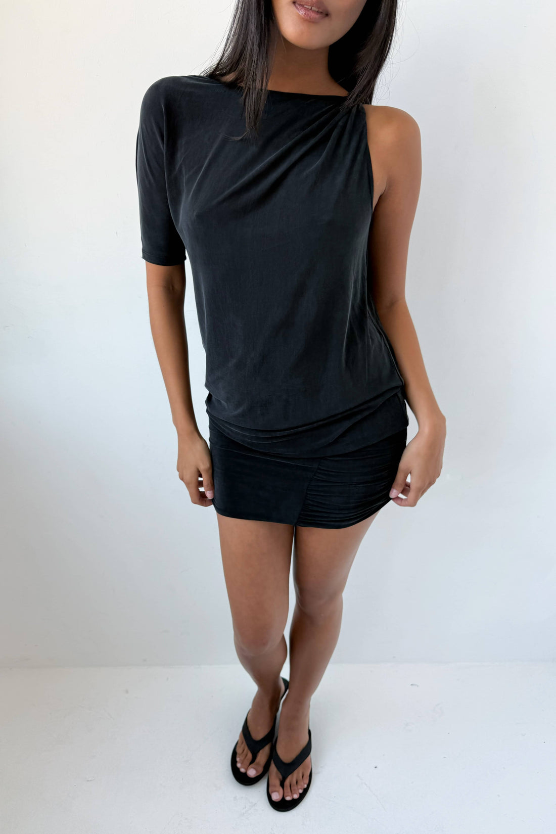 Kylie Bubble Mini Dress, Graphite