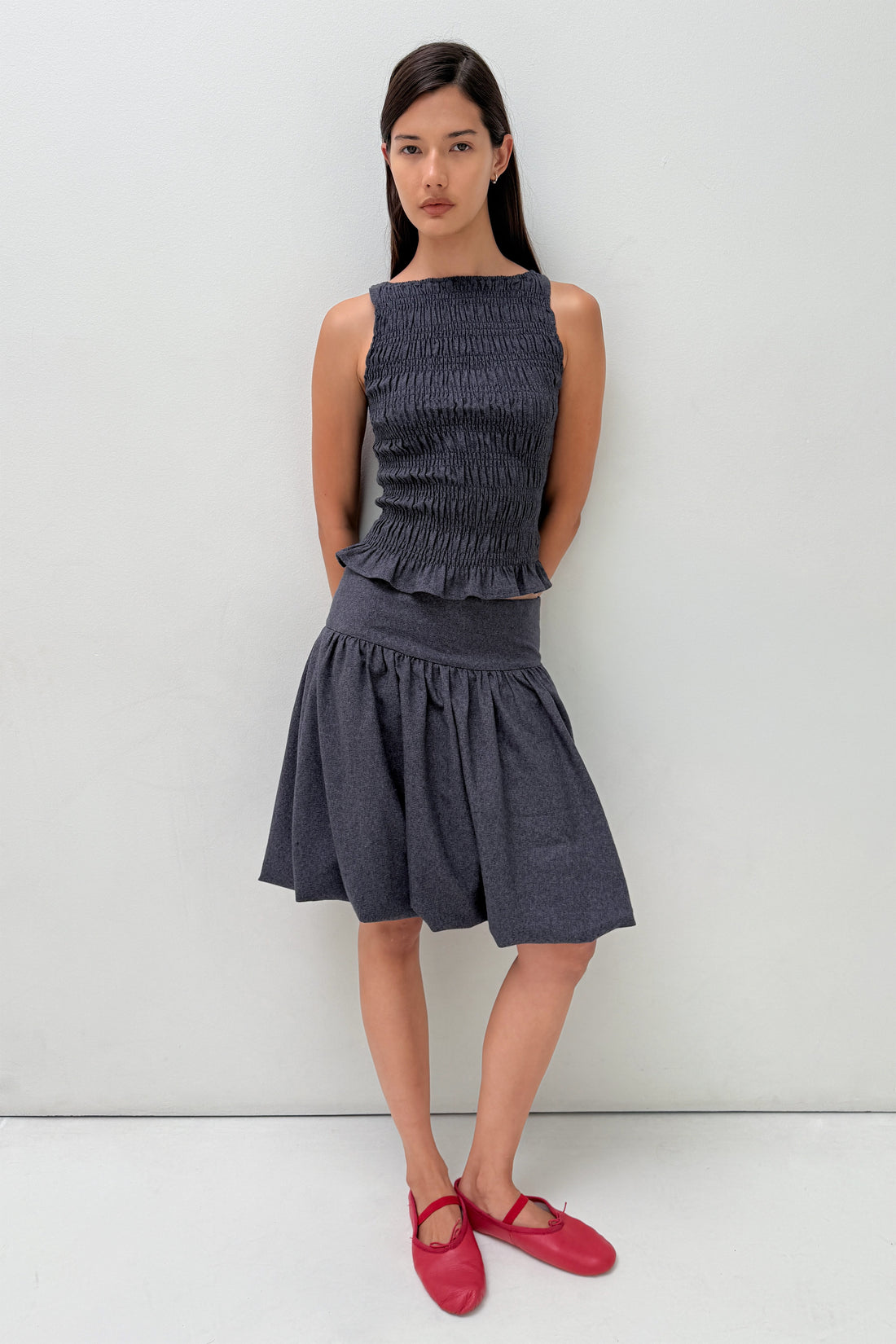 Deba Bubble Skirt, Soft Grey