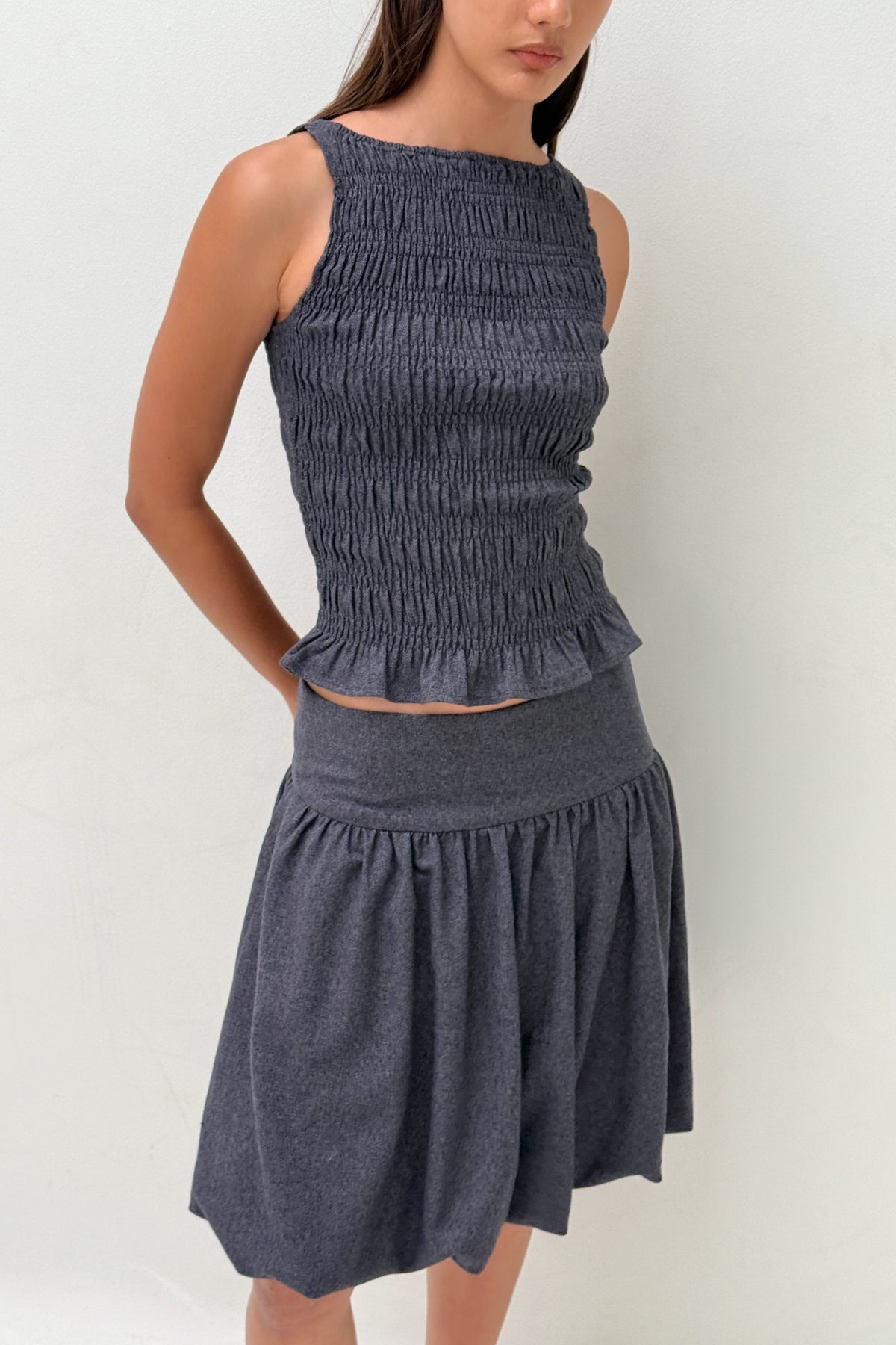 Deba Top, Soft Grey