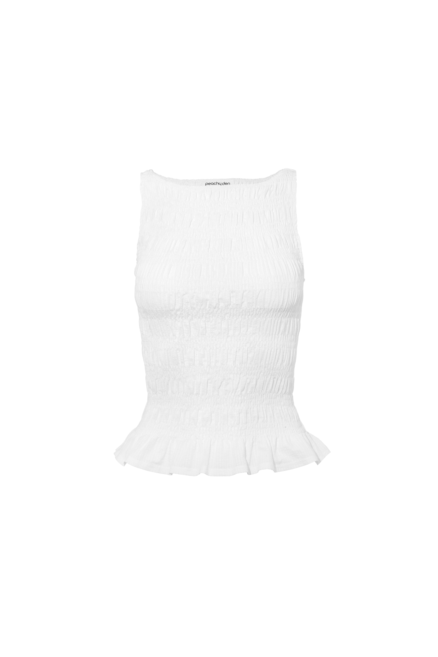 The Deba Seersucker Top, Porcelain