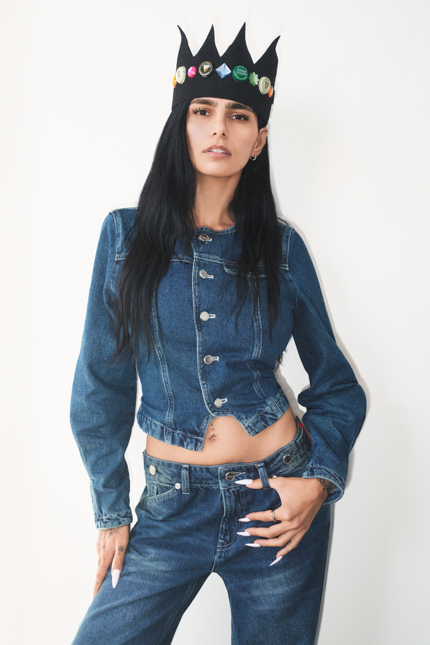 The Goldie Fitted Denim Jacket, Dark Fade