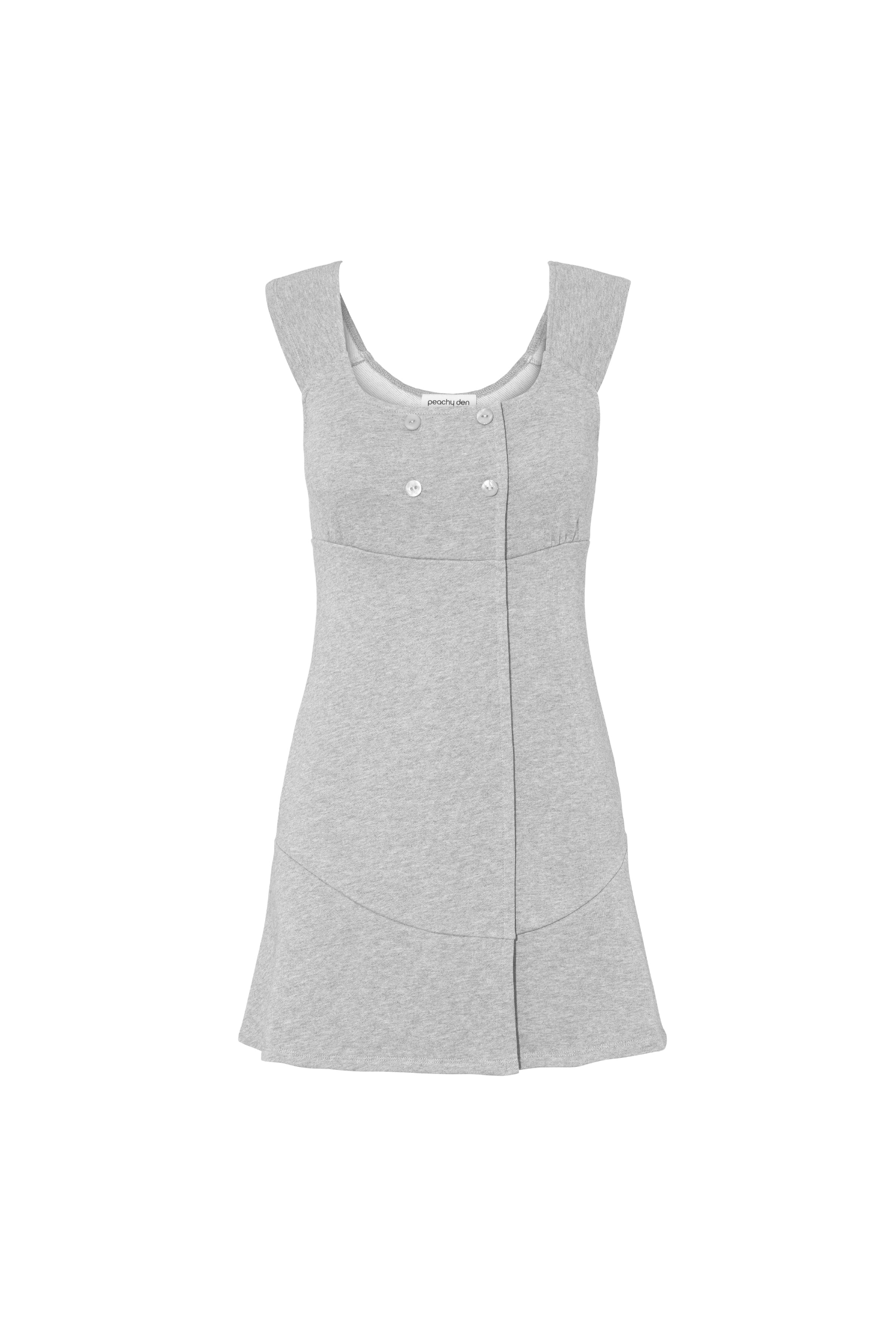 The Joni Button Dress, Grey Marl