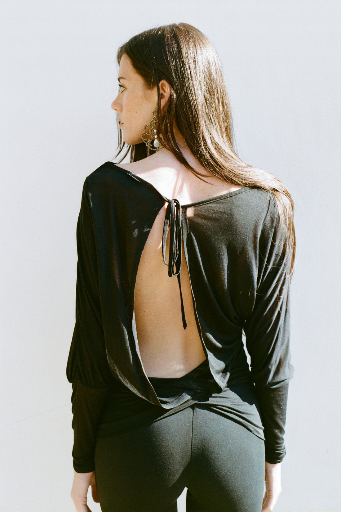 Emma Balloon Long Sleeve Top, Onyx