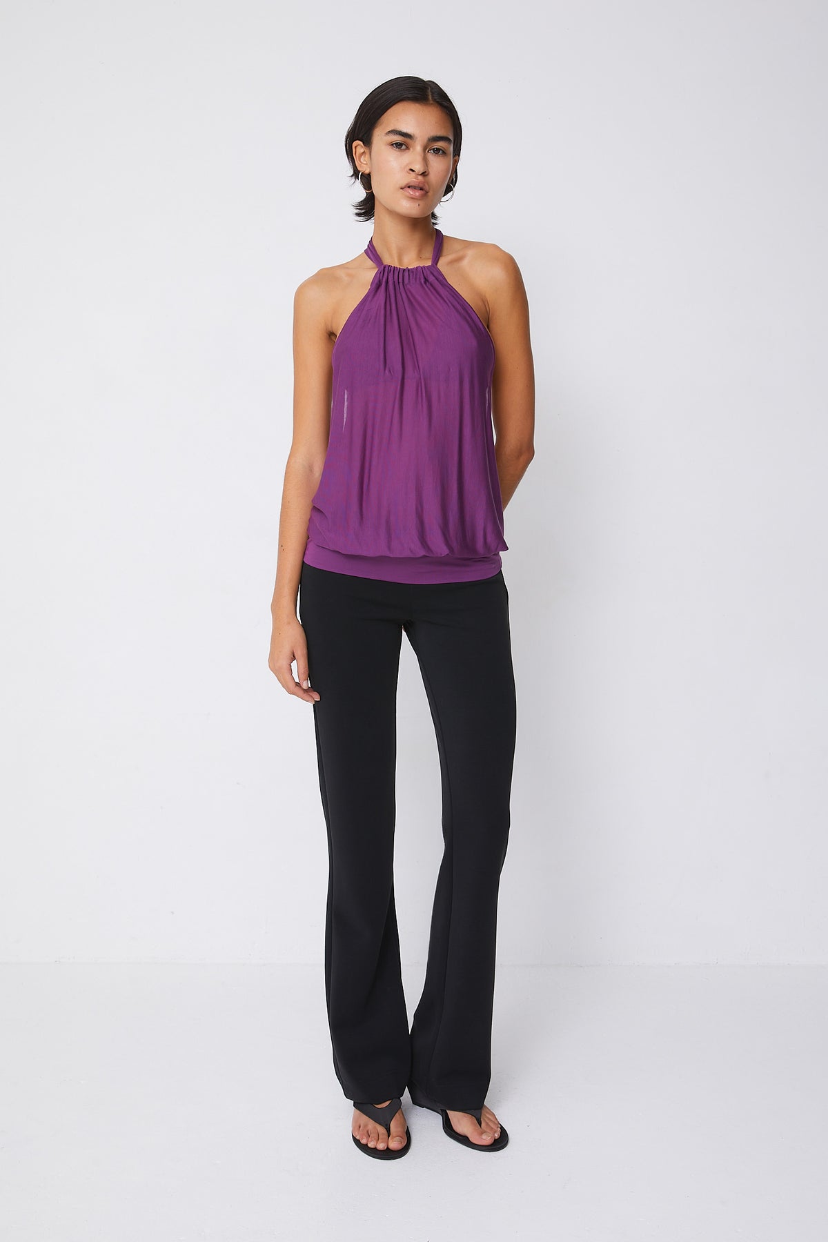 Emma Drape Back Halter Top, Orchid