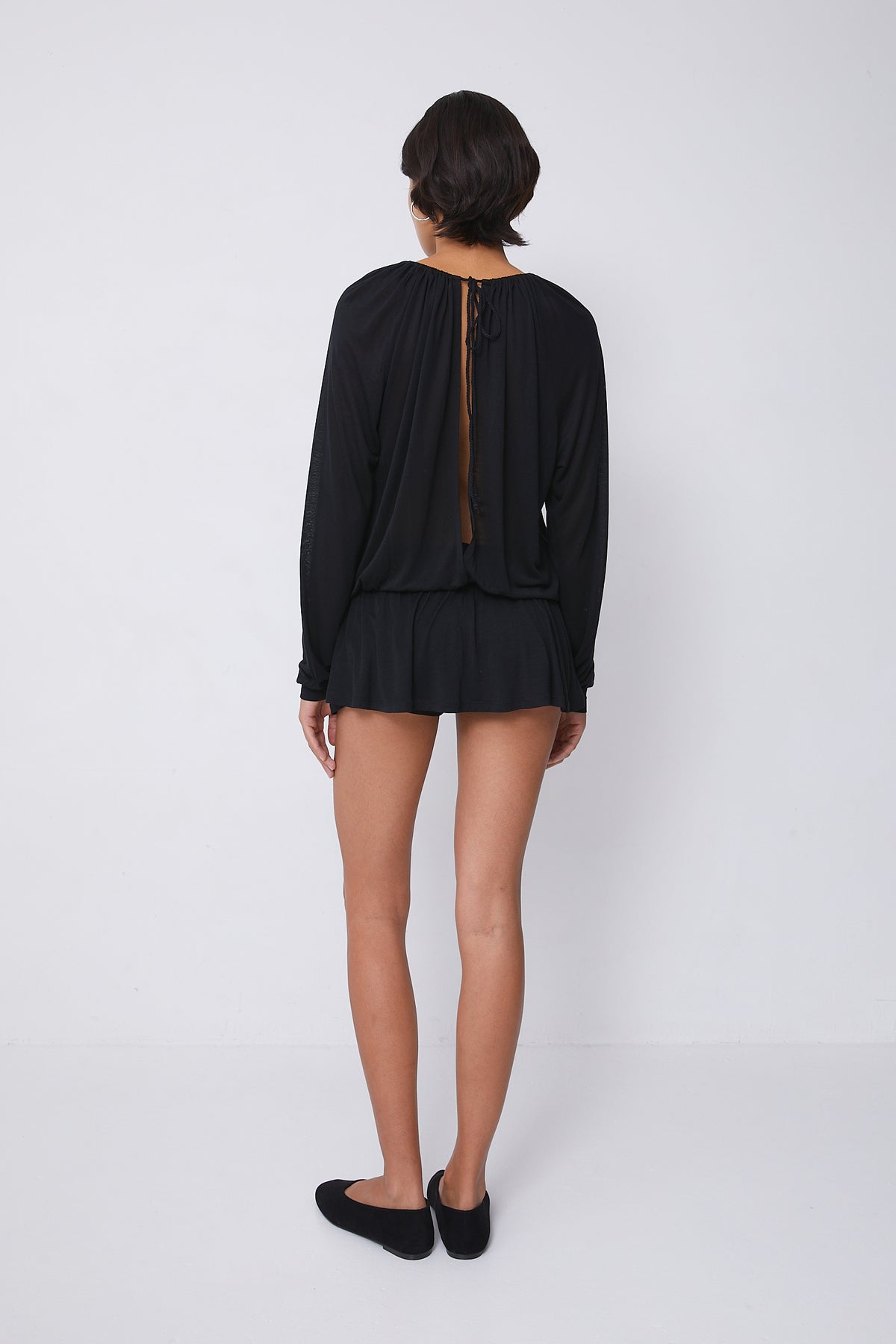 Emma Long Sleeve Skort Dress, Onyx