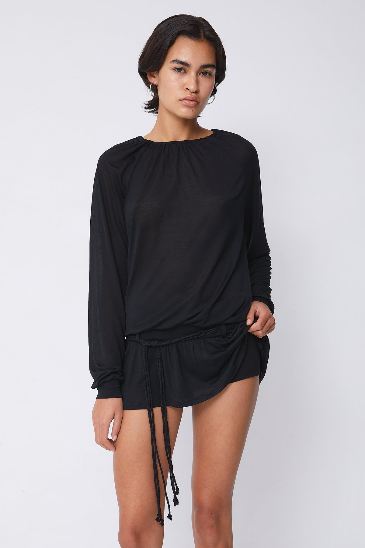 Emma Long Sleeve Skort Dress, Onyx