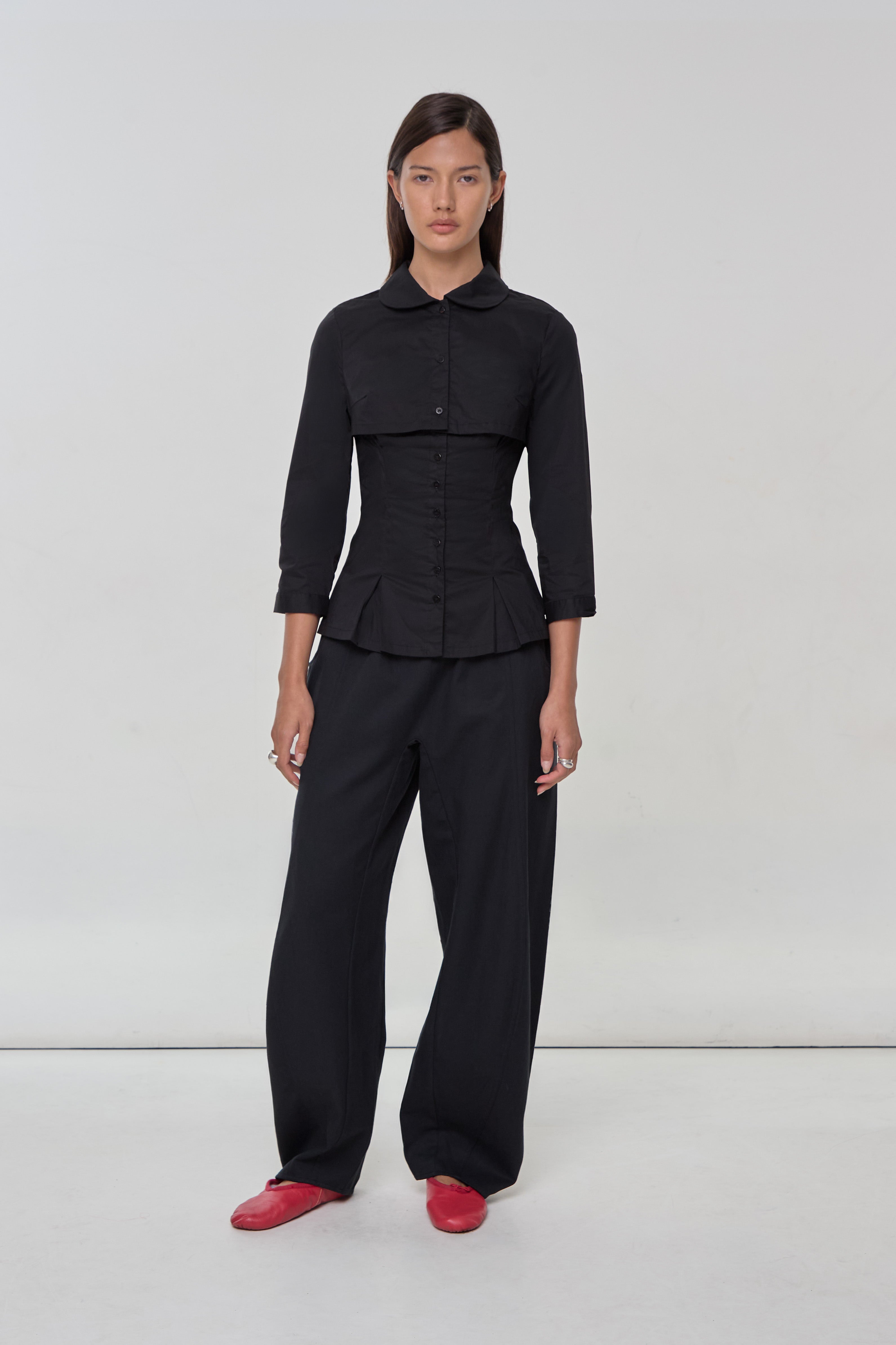 Gloria Double Blouse, Onyx