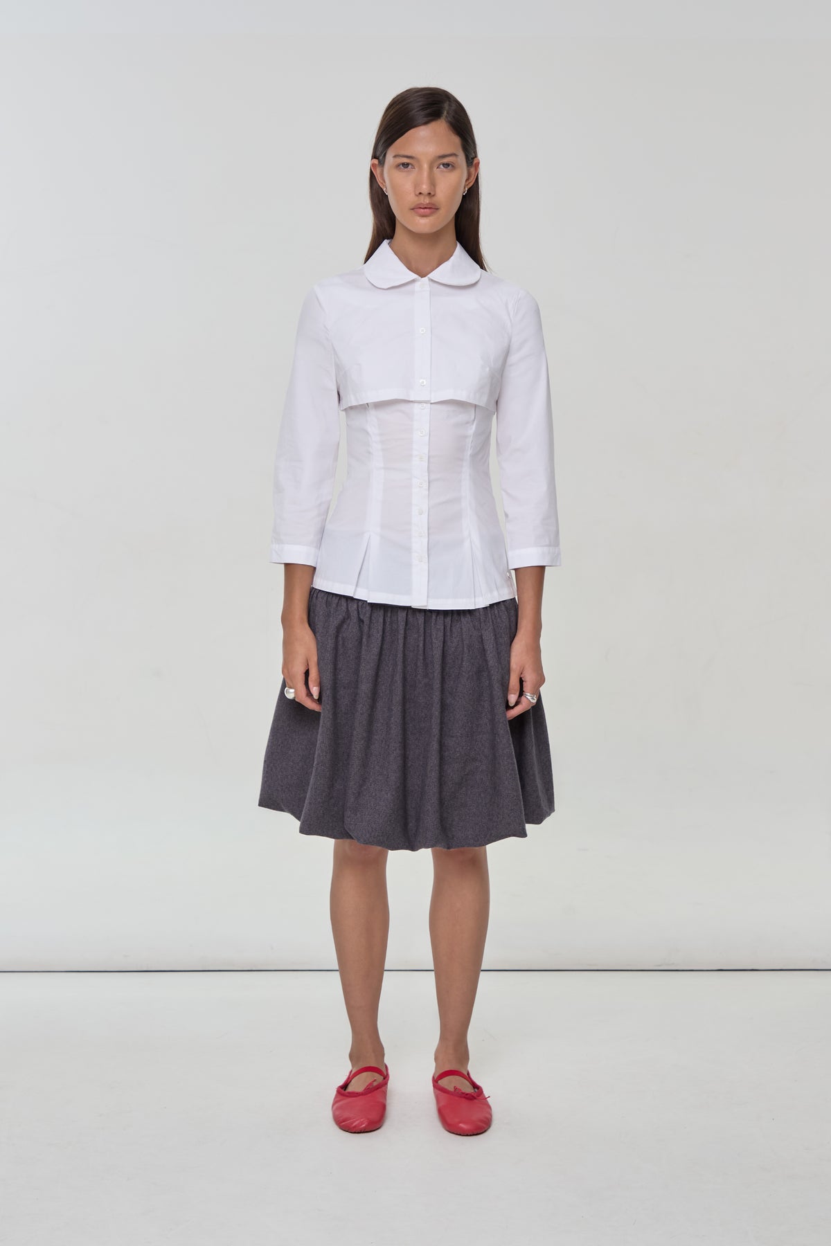 Gloria Double Blouse, Porcelain