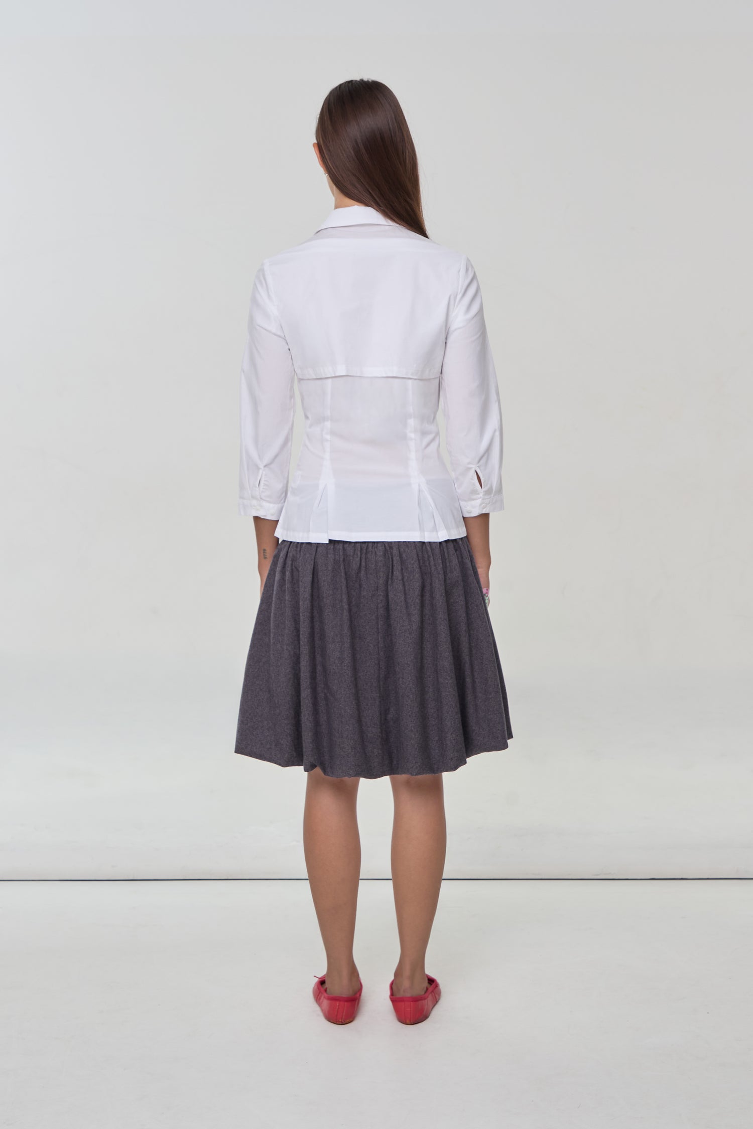 Gloria Double Blouse, Porcelain