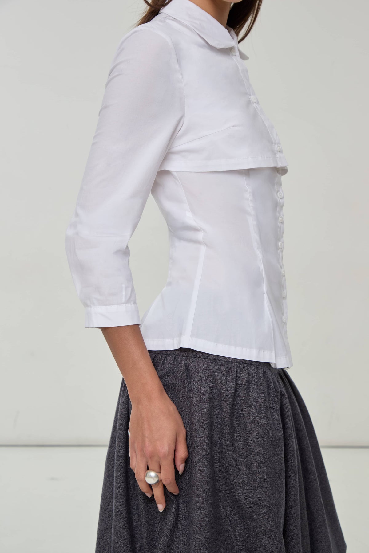 Gloria Double Blouse, Porcelain