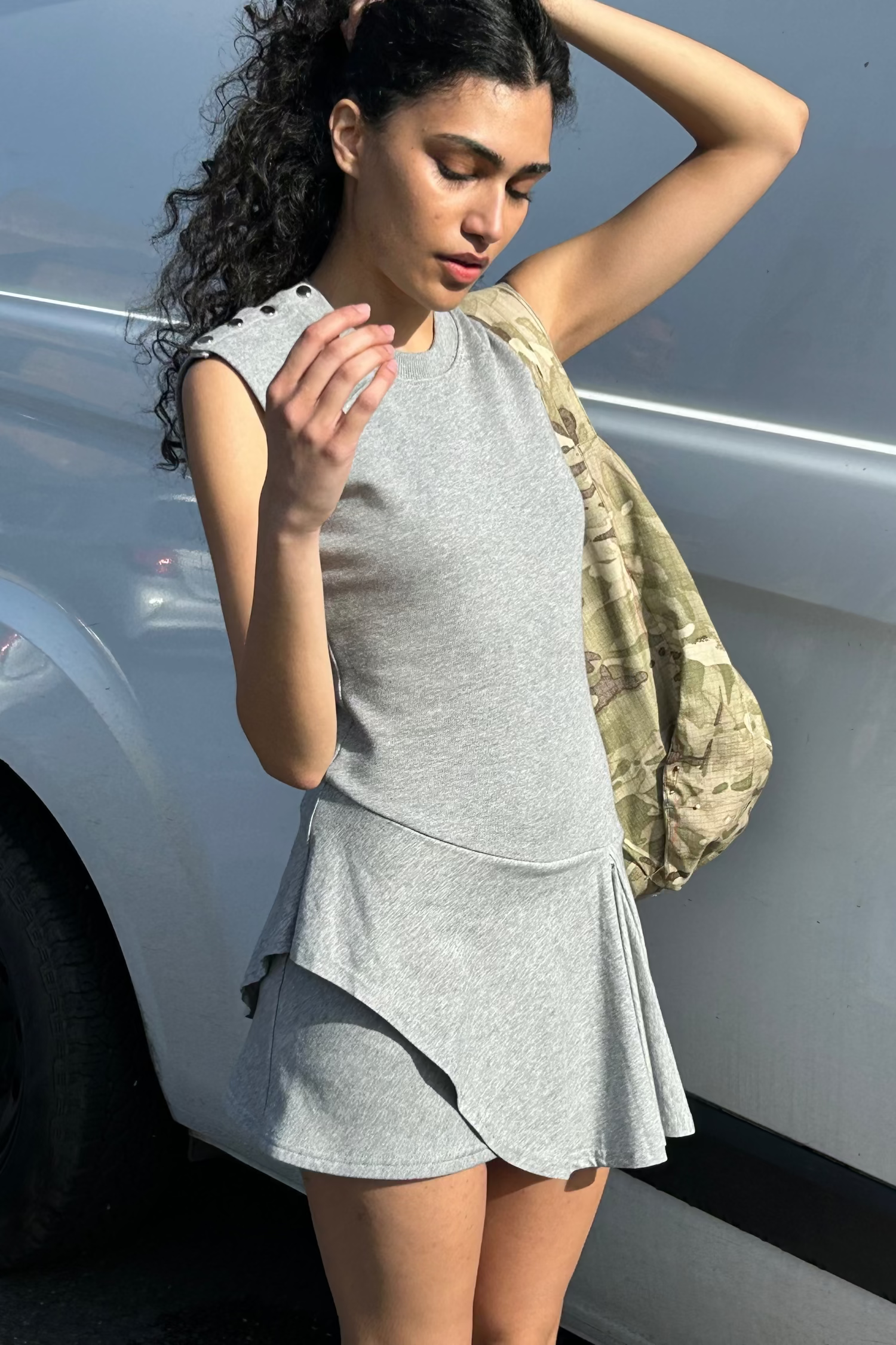 Joni Skort Dress, Grey Marl