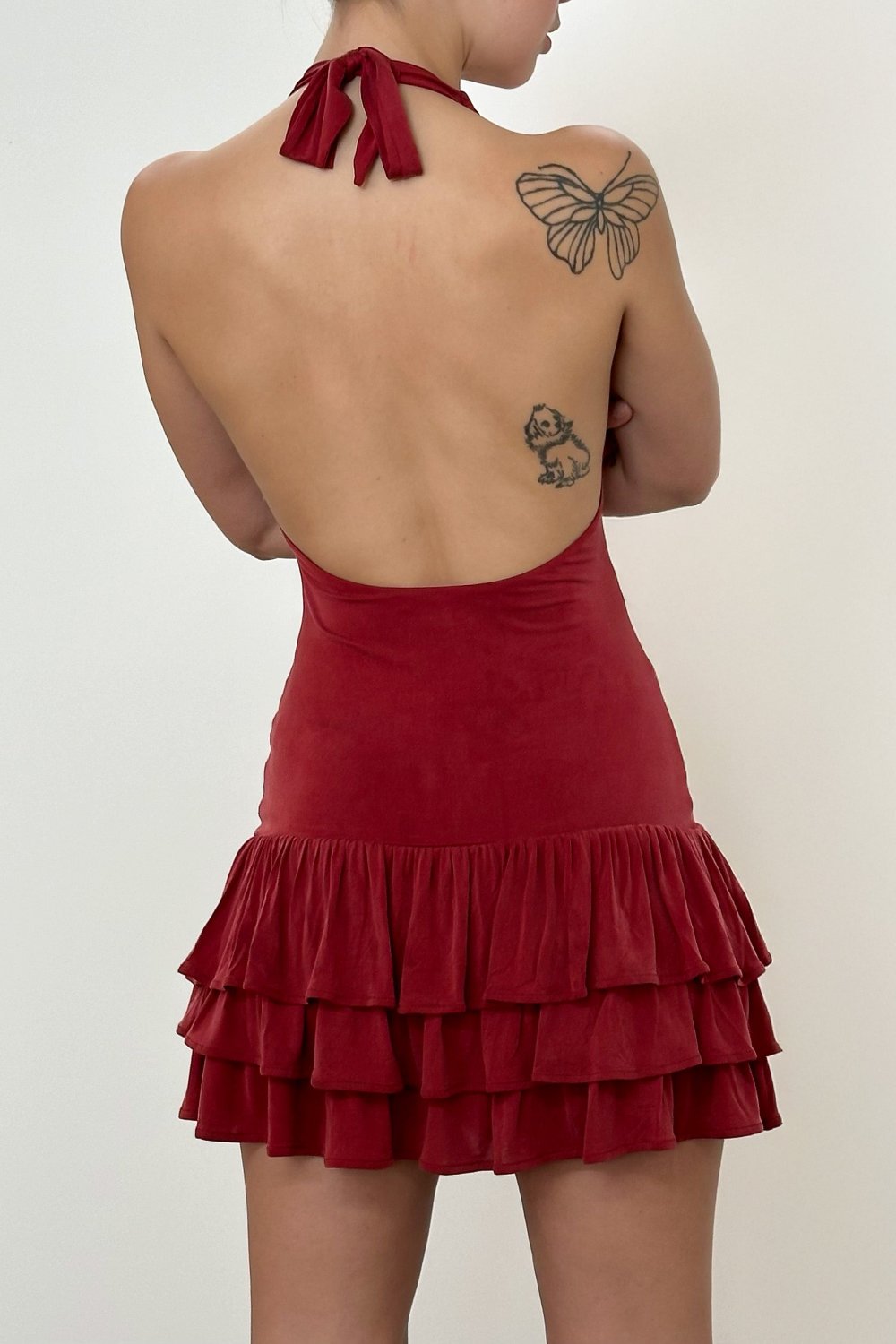 The Kylie Halter Dress, Redsandstone