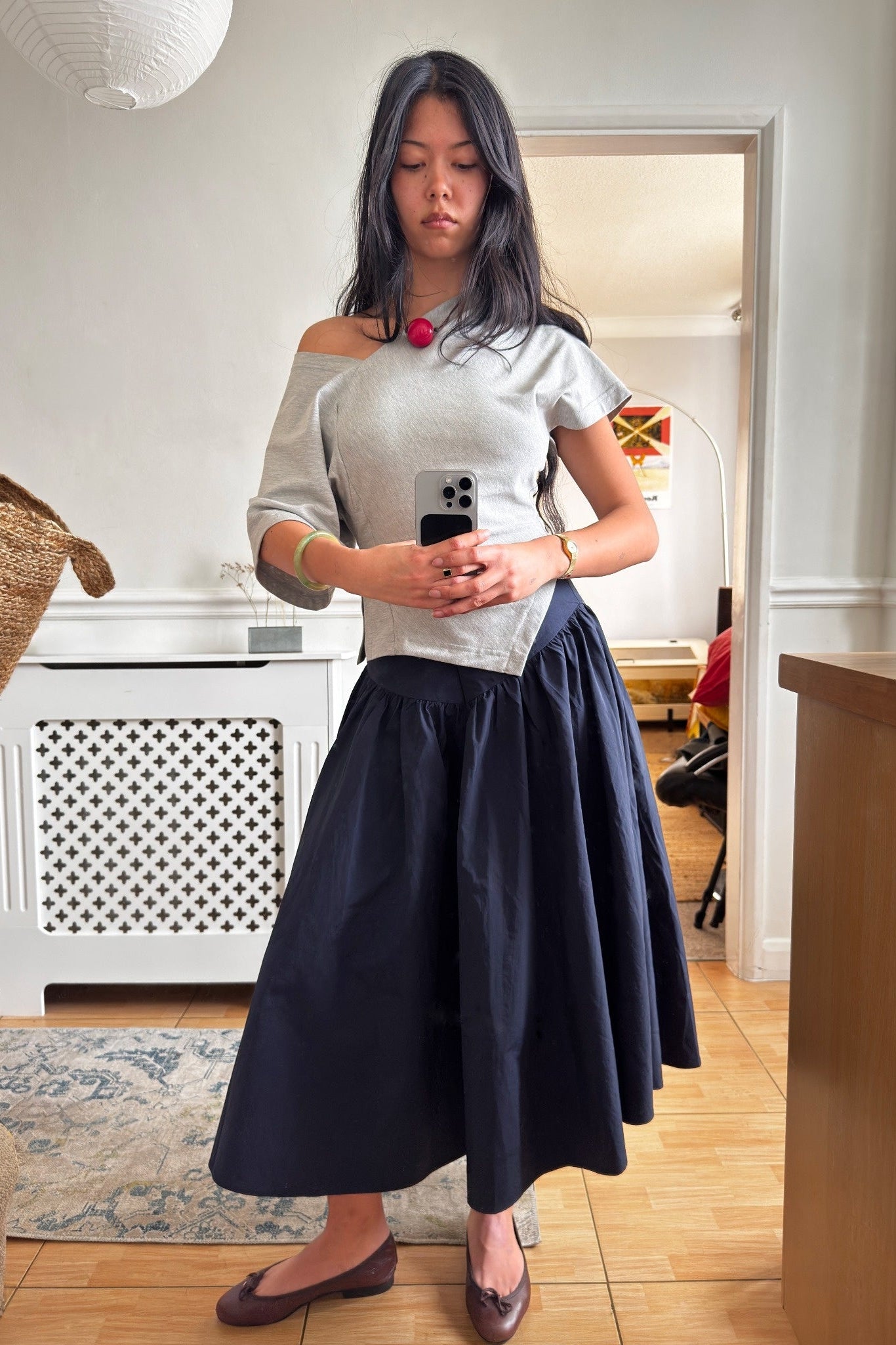 Deba Midi Skirt, Midnight