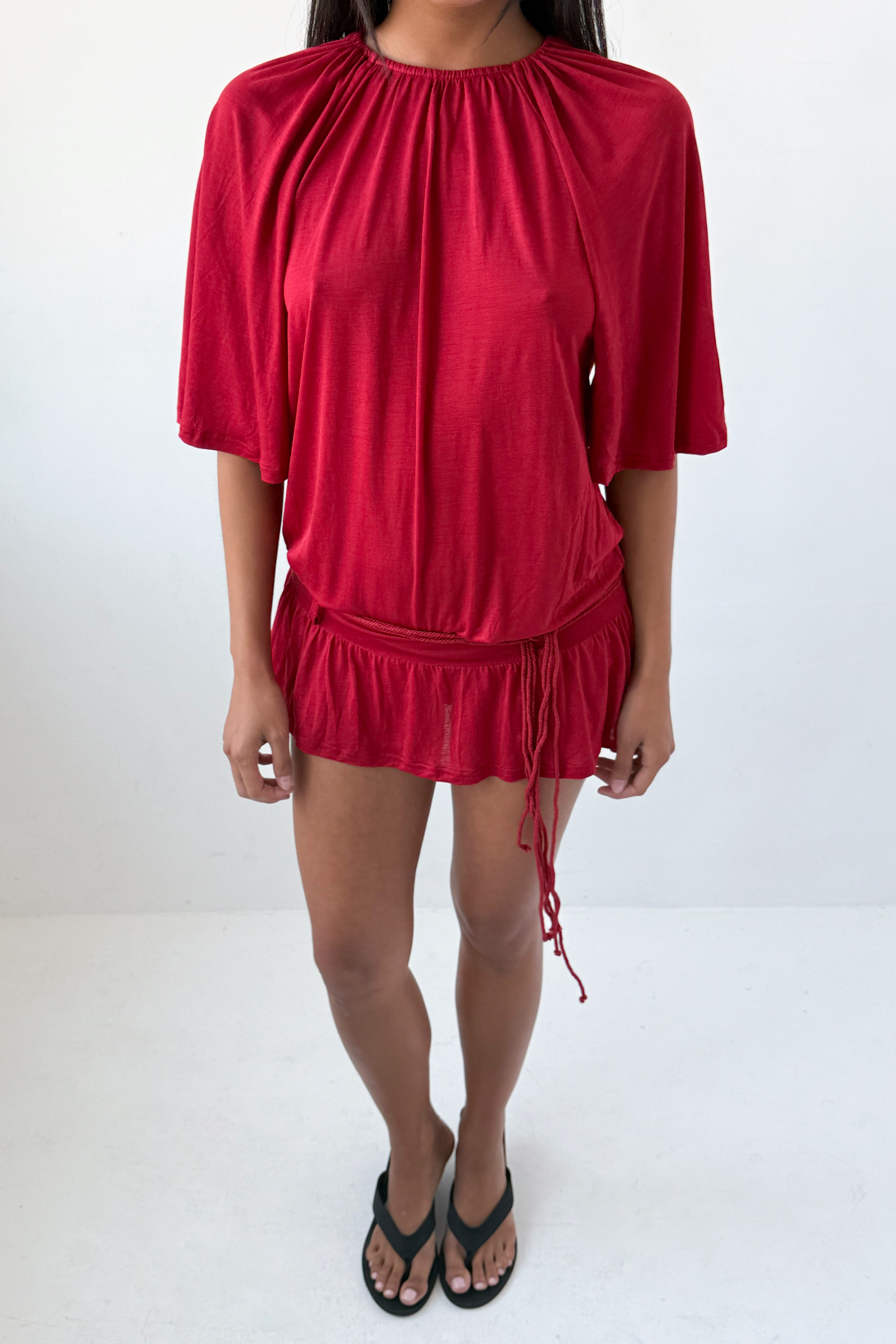 Blanche Skort Dress, Red Sandstone