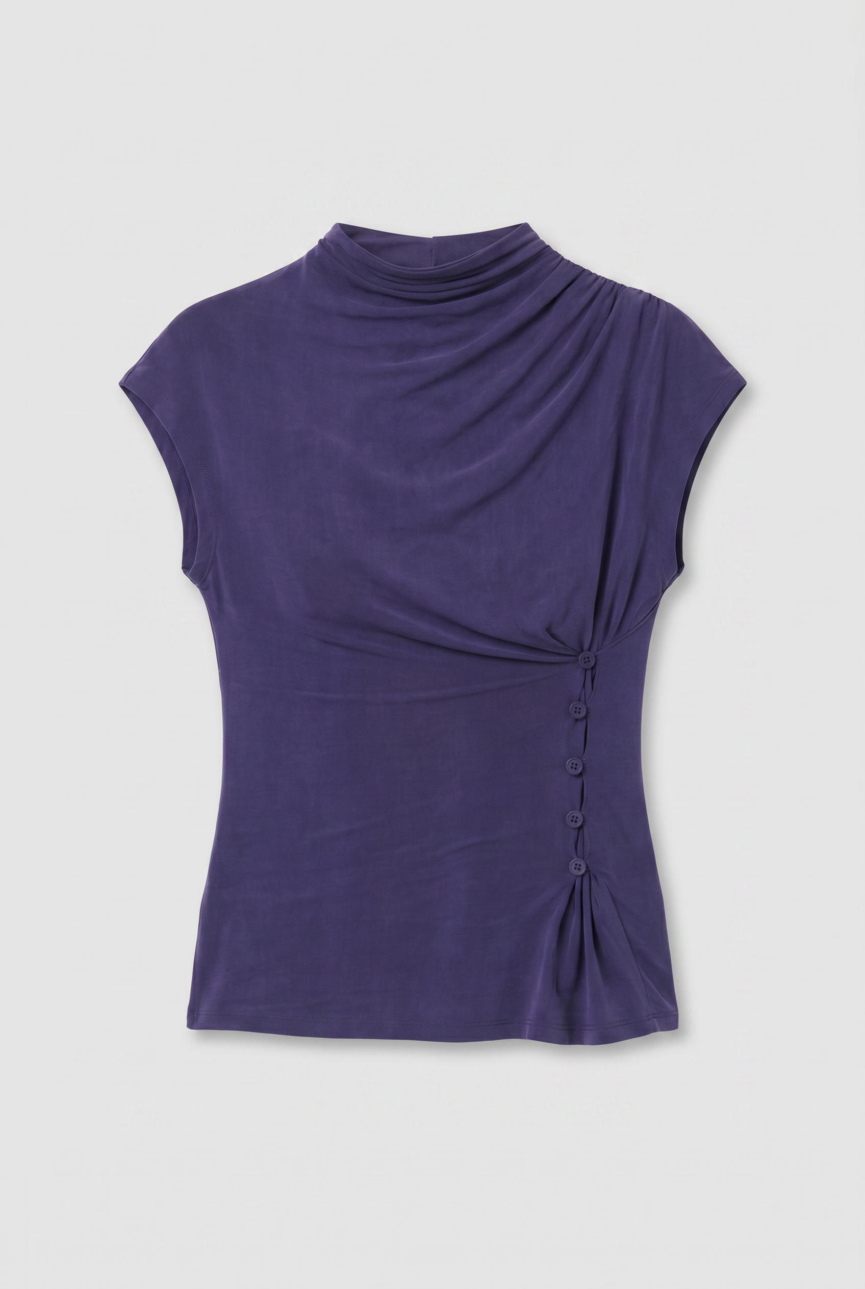 Kylie Button Top, Aubergine