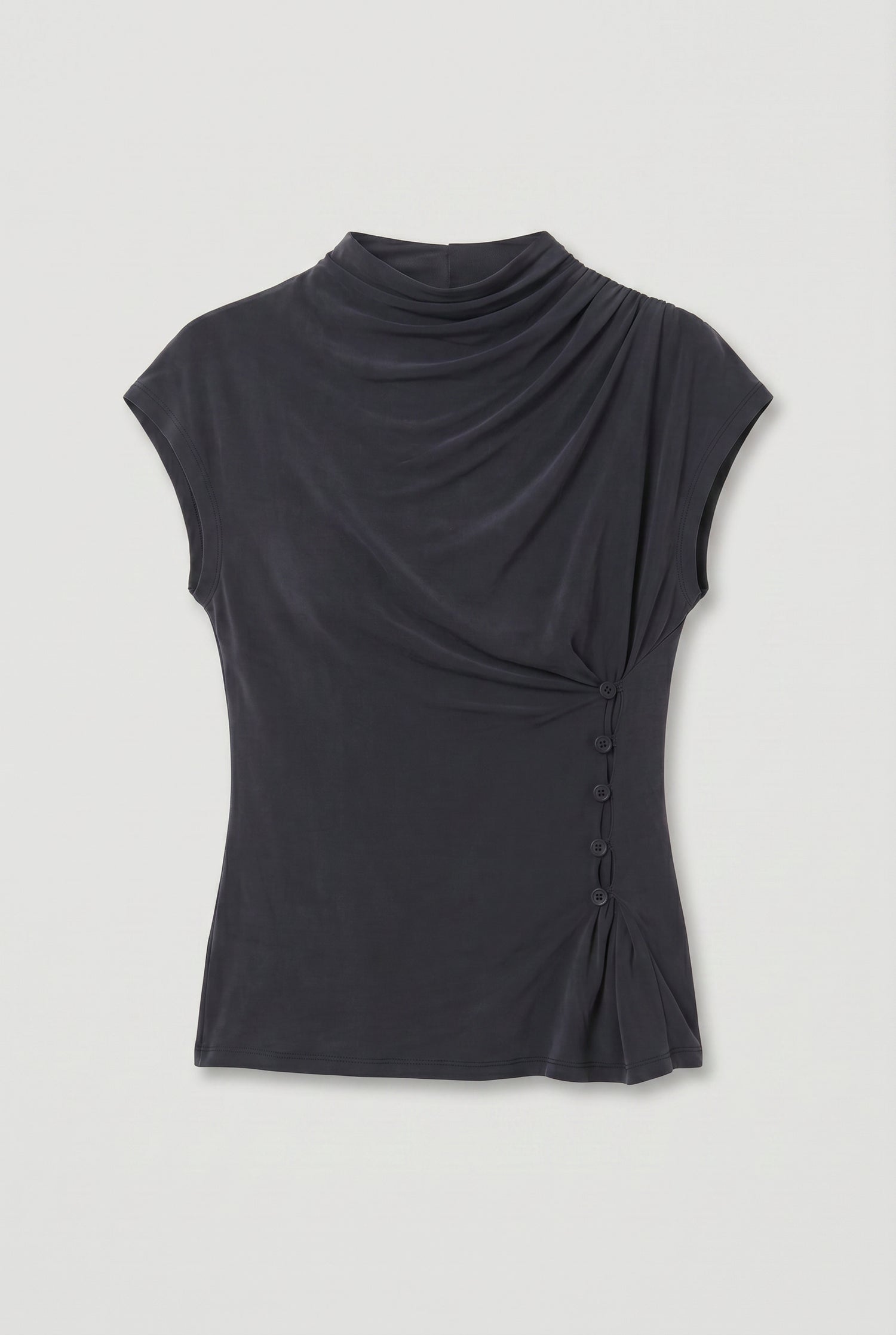 Kylie Button Top,  Graphite