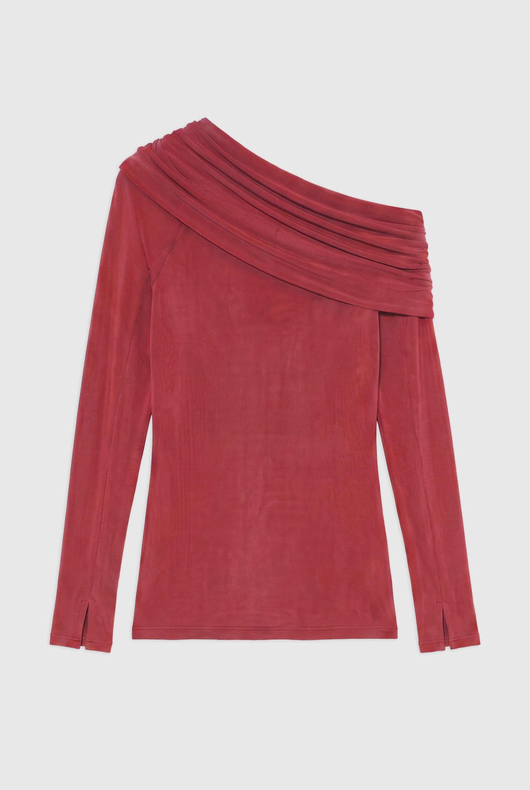 Kylie Cold Shoulder Top, Red Sandstone