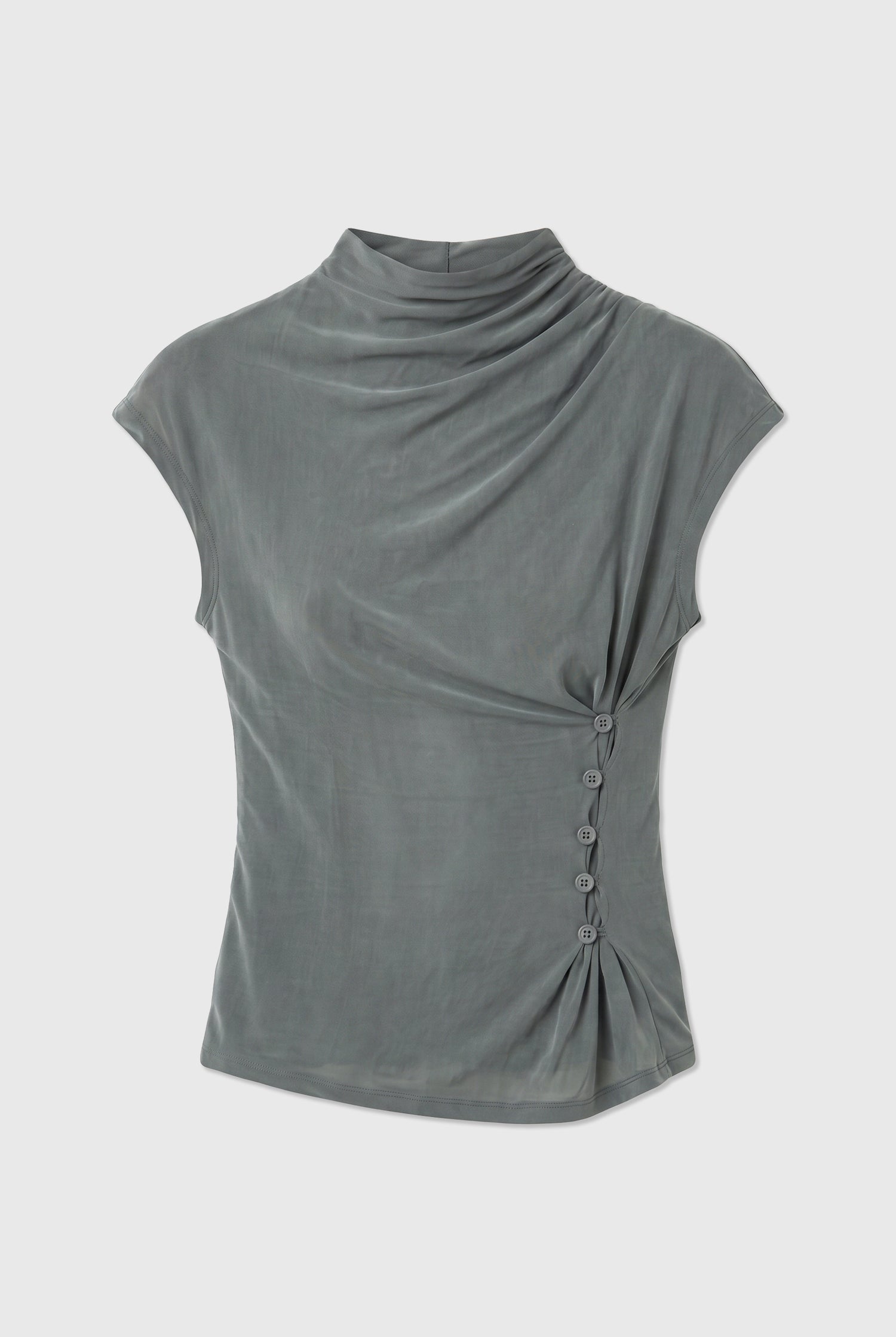 Kylie Button Top, Sea Salt