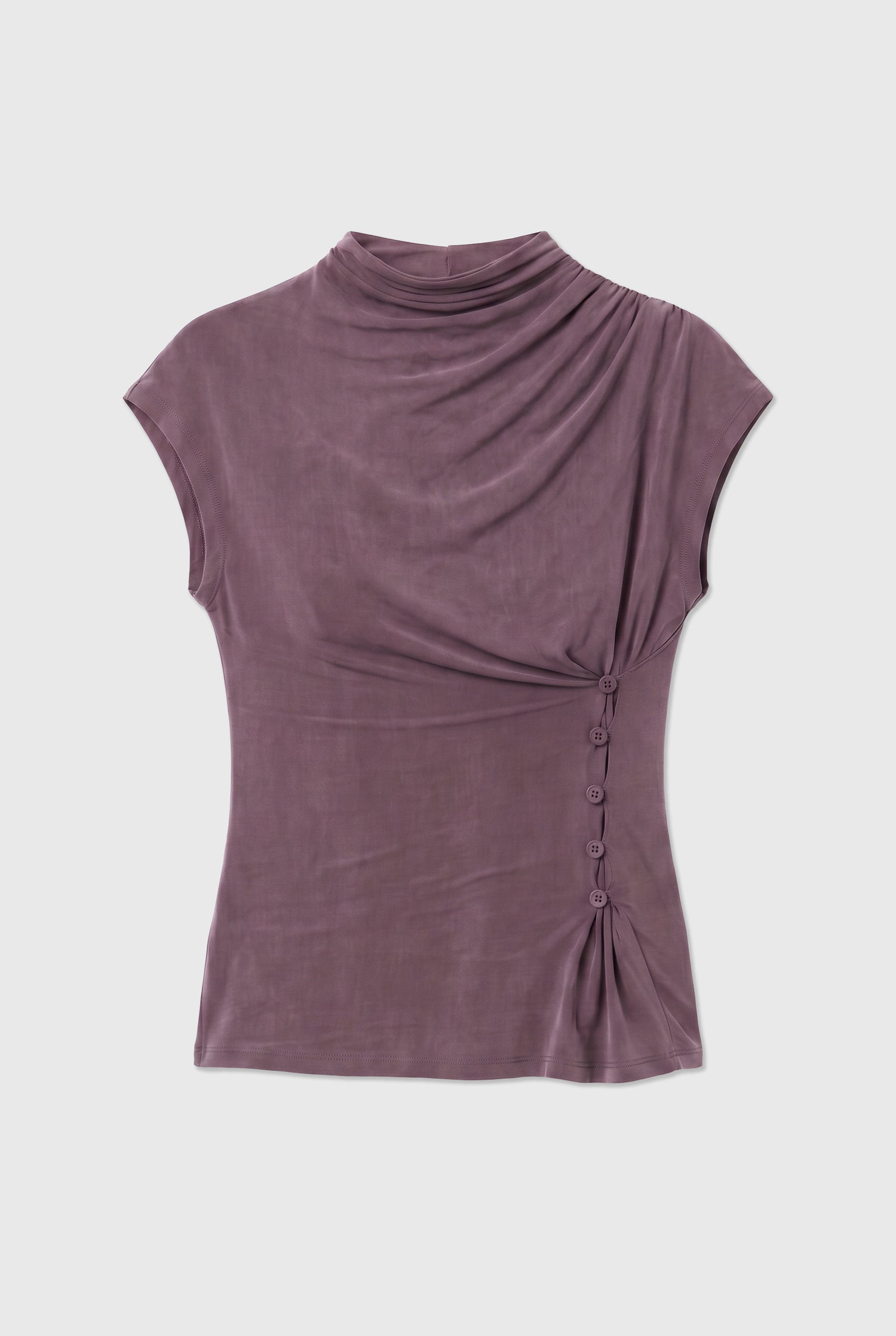Kylie Button Top, Mahogany