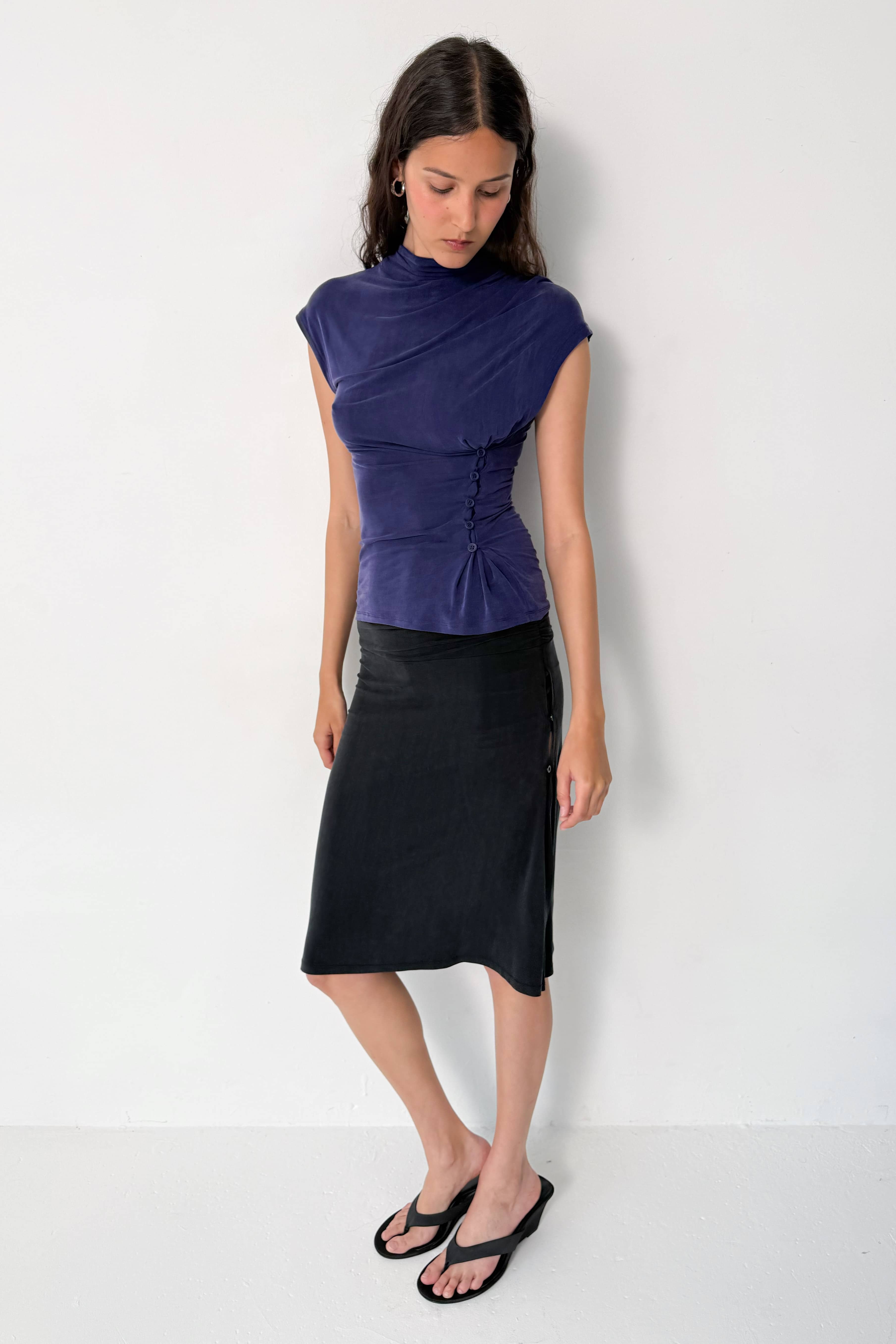 Kylie Vent Midi Skort, Graphite