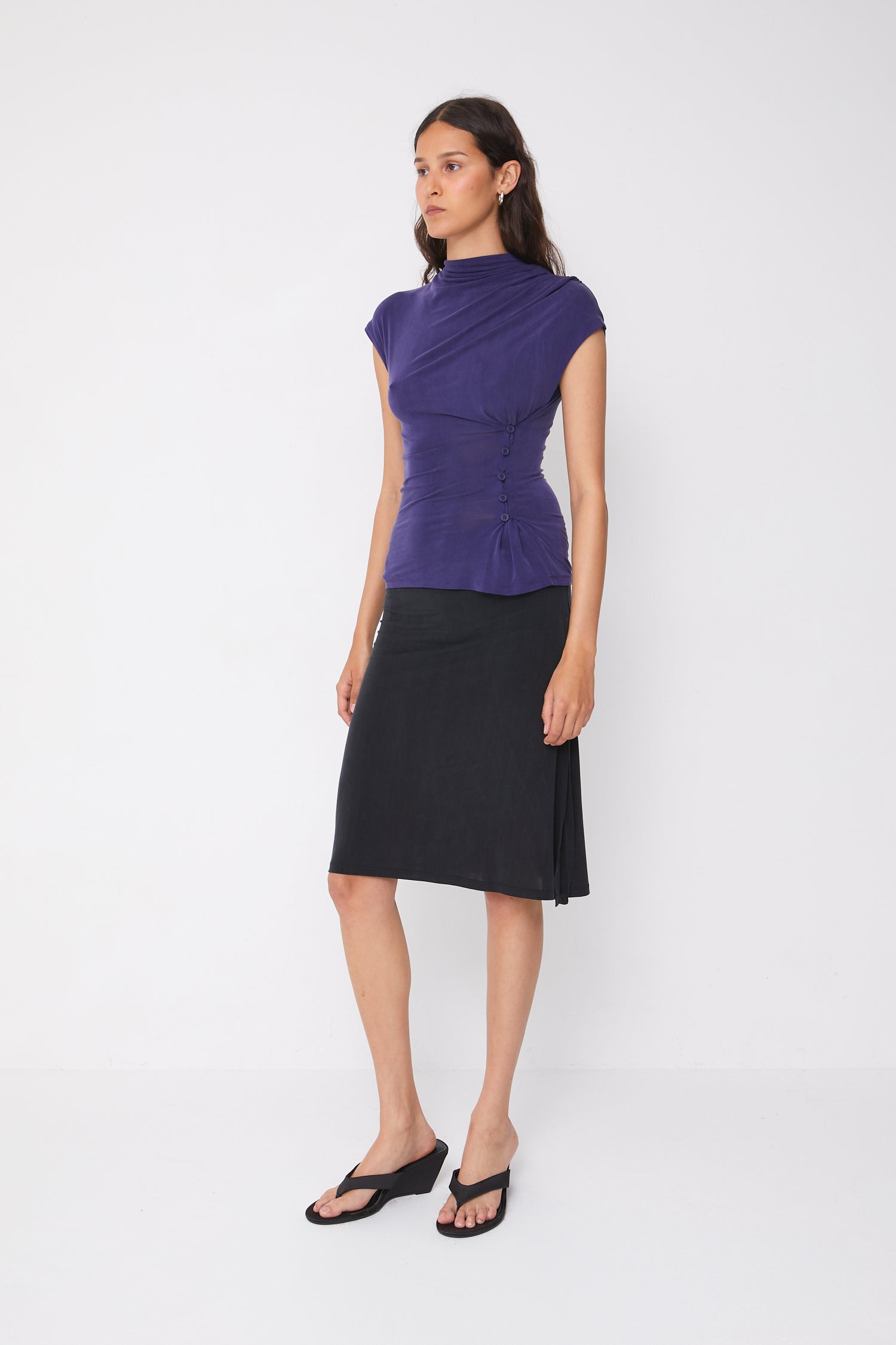 Kylie Vent Midi Skort, Graphite