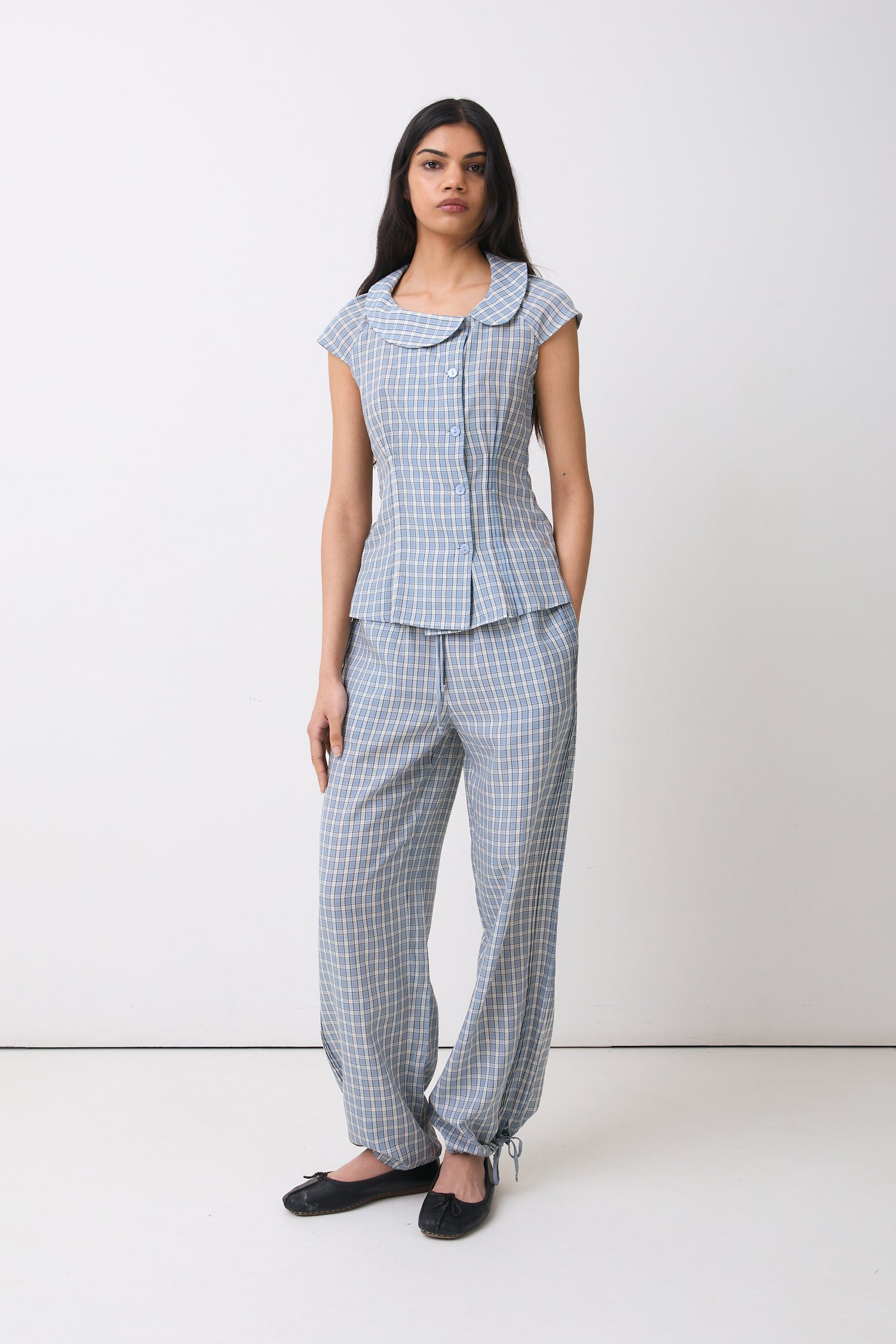 Missy Asymmetric Blouse, Check | END. Exclusive