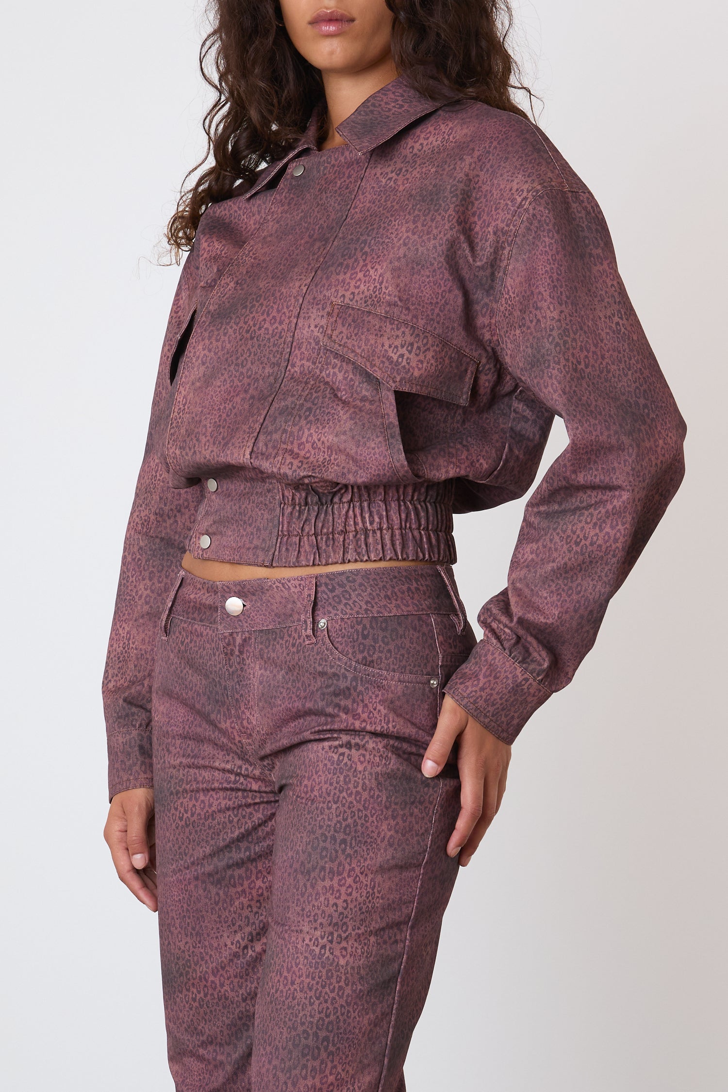 The Cicely Bomber Jacket, Red Leopard