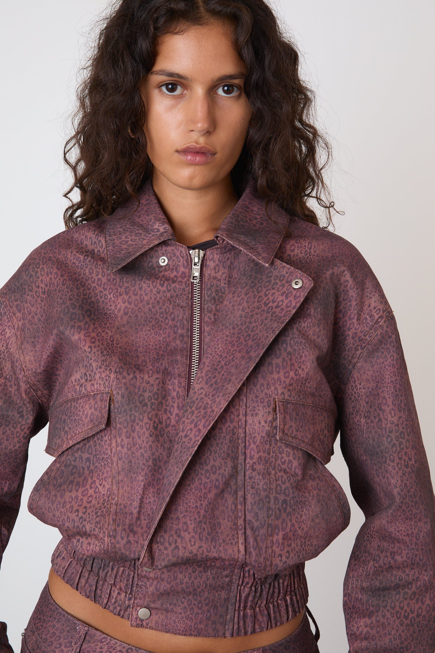 The Cicely Bomber Jacket, Red Leopard