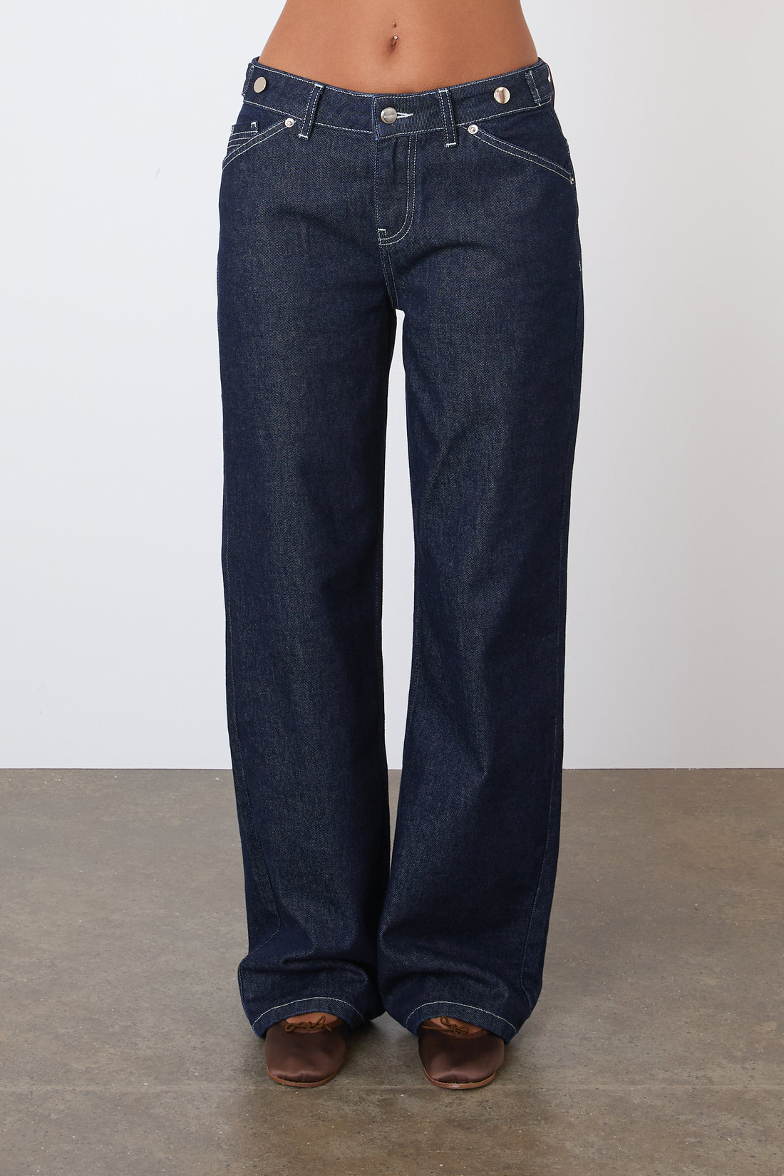 The Goldie Wide Leg Jeans, Indigo Rinse