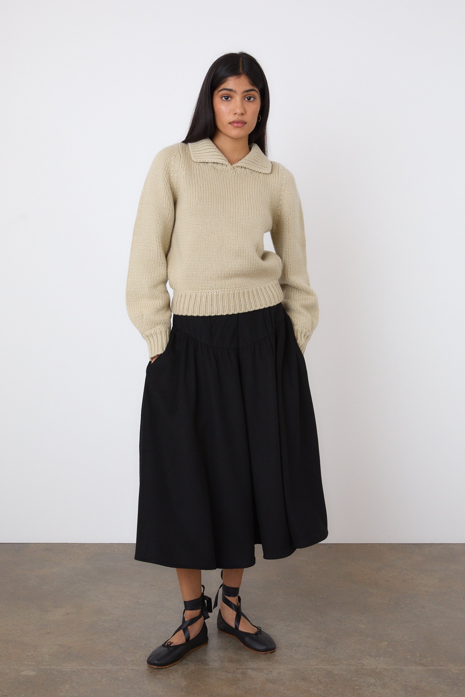 The Deba Wool Skirt, Onyx