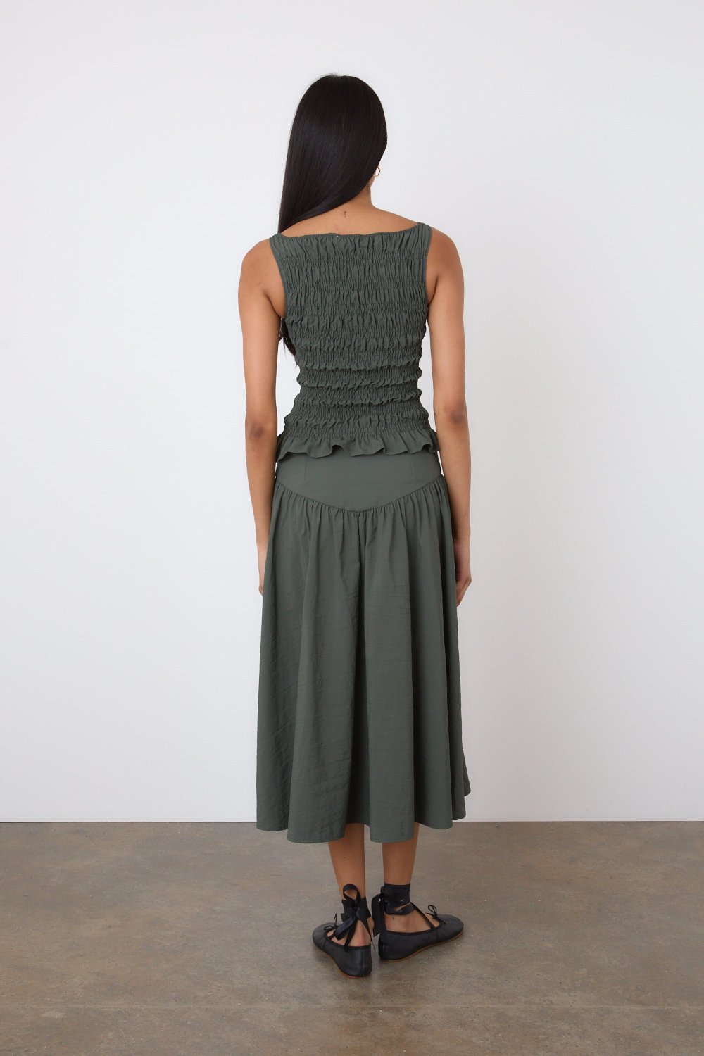 The Deba Top, Slate Green