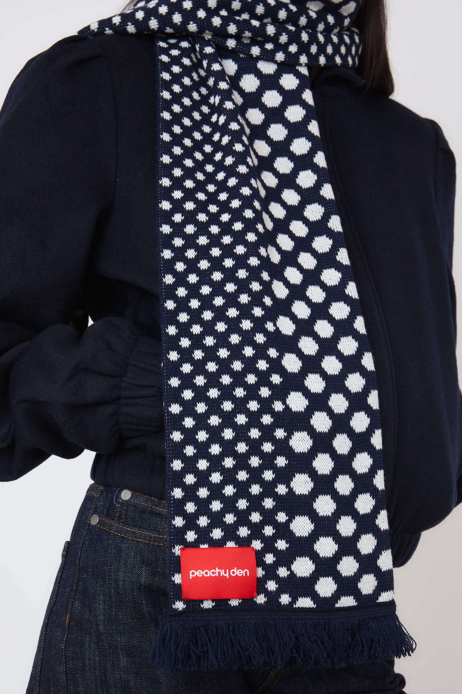 The Maggie Scarf, Navy/ White