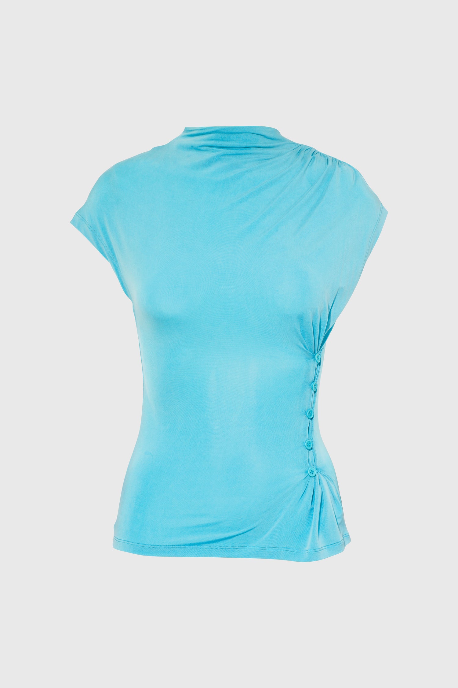Kylie Button Top, Aqua