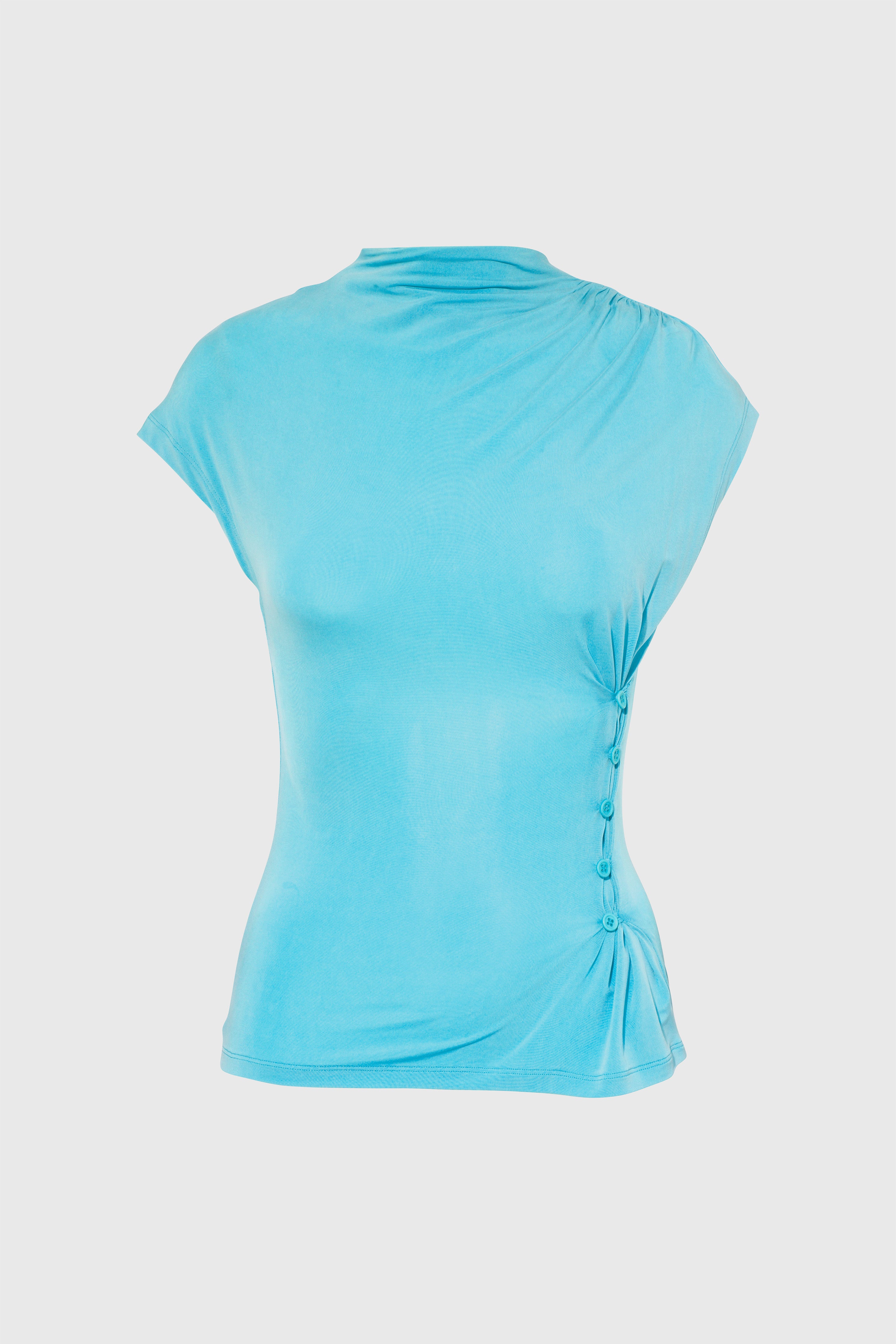 Kylie Button Top, Aqua