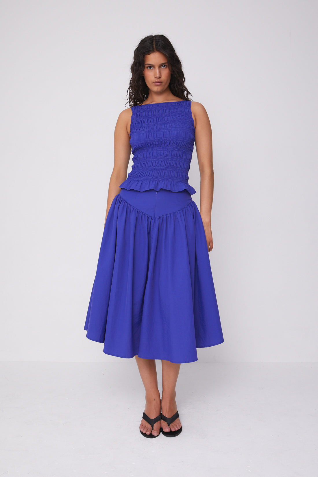 Deba Midi Skirt, Indigo