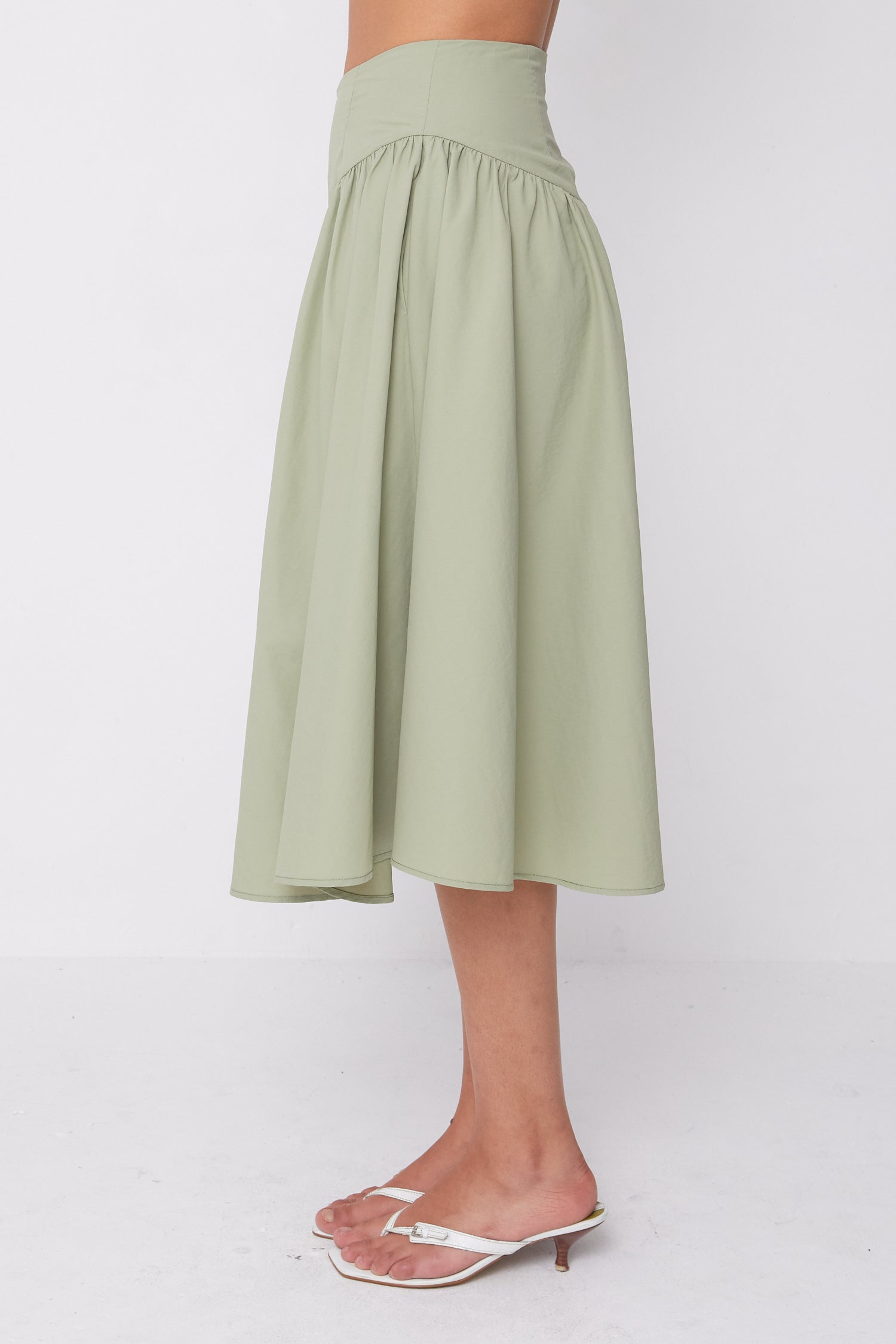 Deba Midi Skirt,  Pistachio