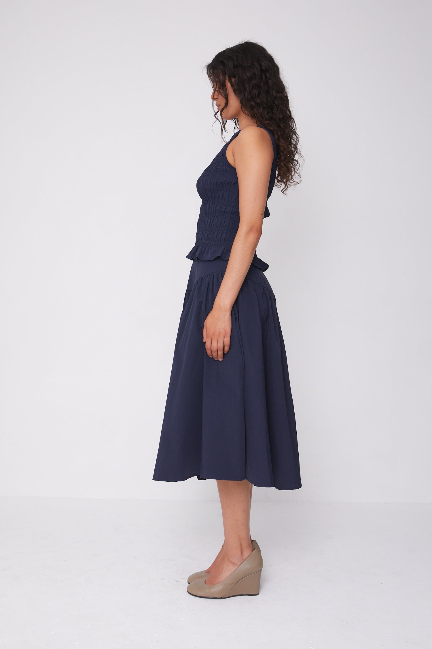 Deba Midi Skirt, Midnight